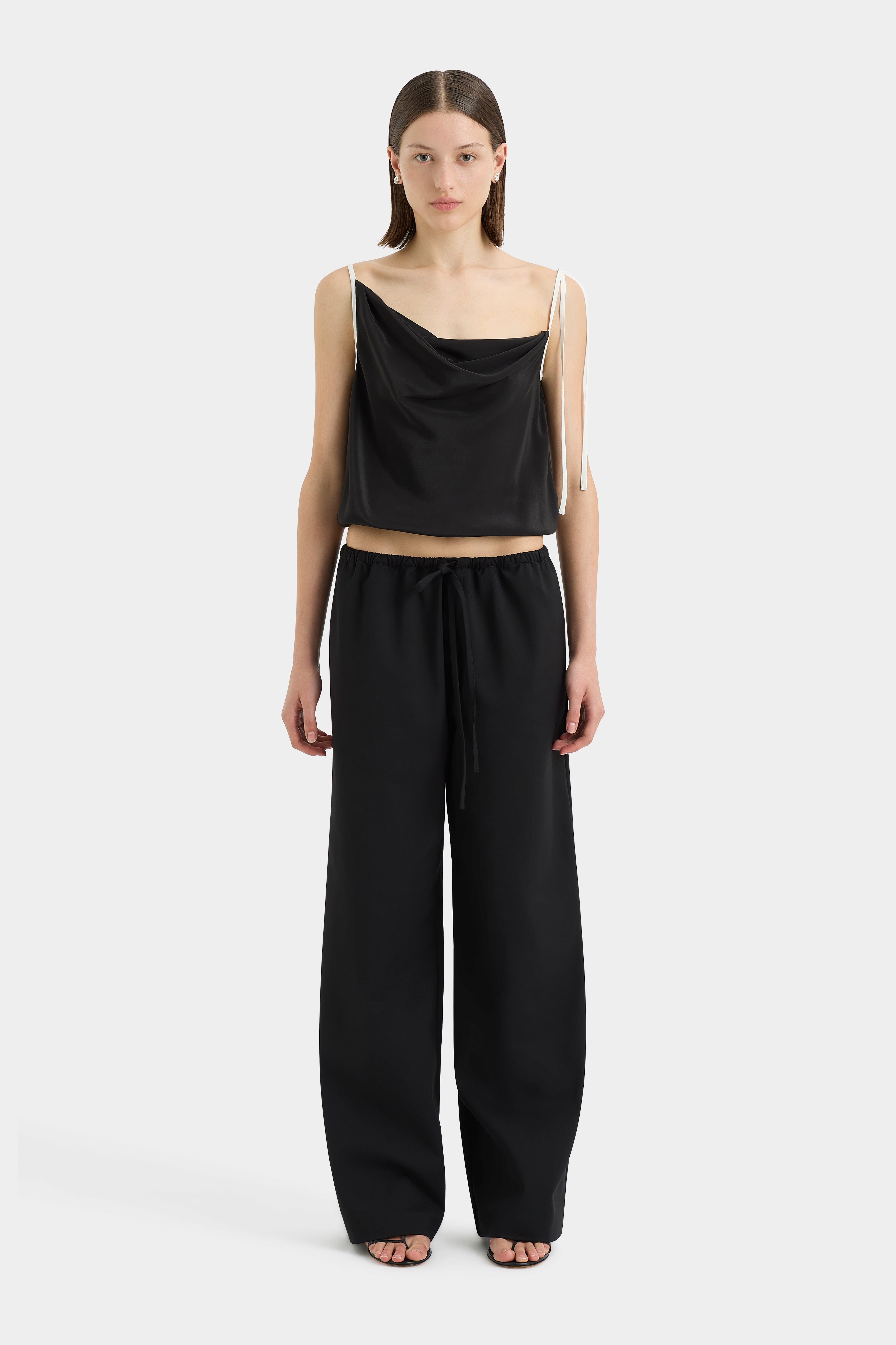 Adrienne Cami Top - Women's Monochrome Sleeveless Tank Top for Layering, Lounge & Casual Wear