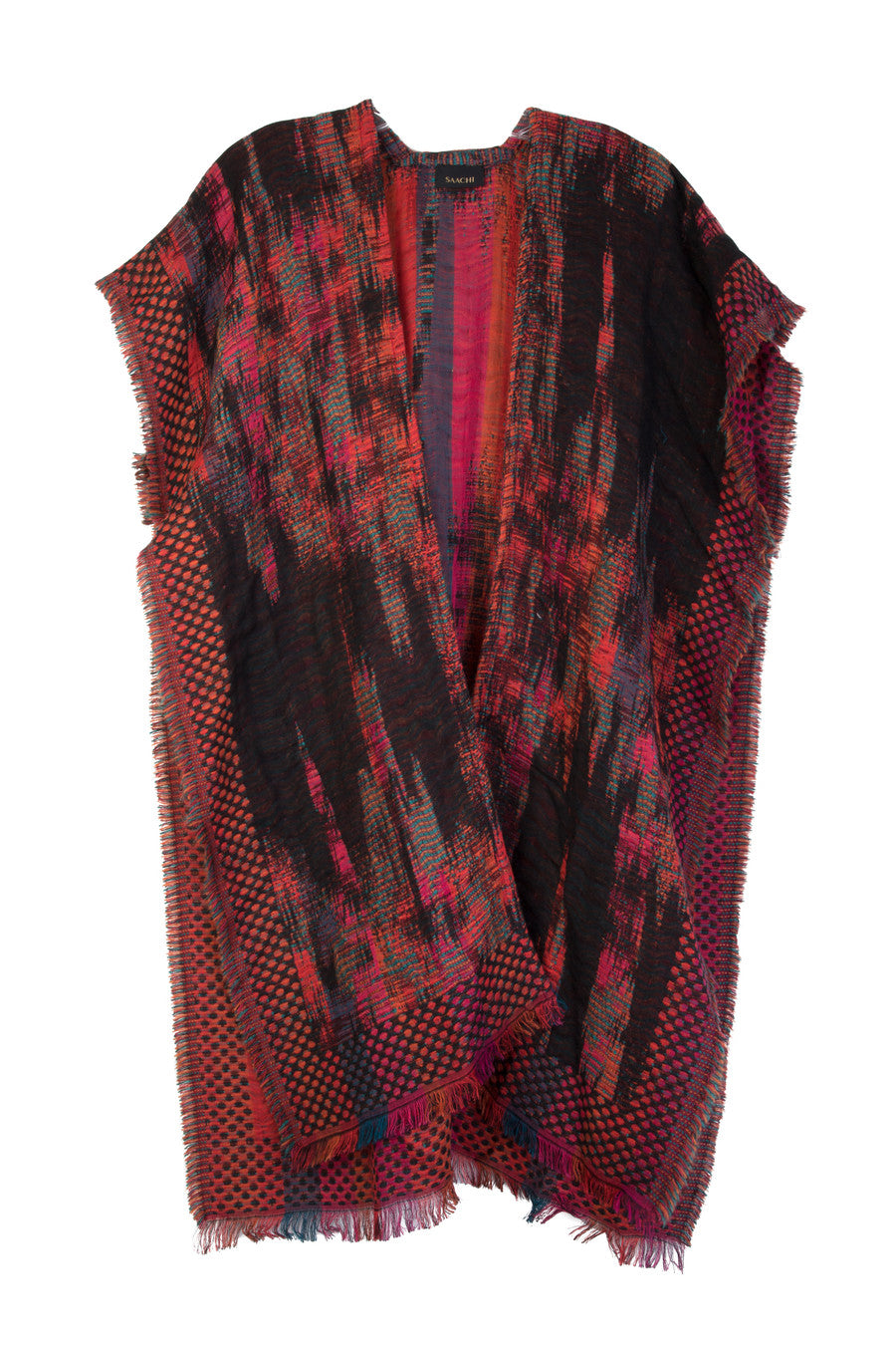 Bohemian Woven Fringed Kimono Cardigan - Lightweight Open Front Cover Up for Women - Perfect for Beach, Festival, and Lounge Wear