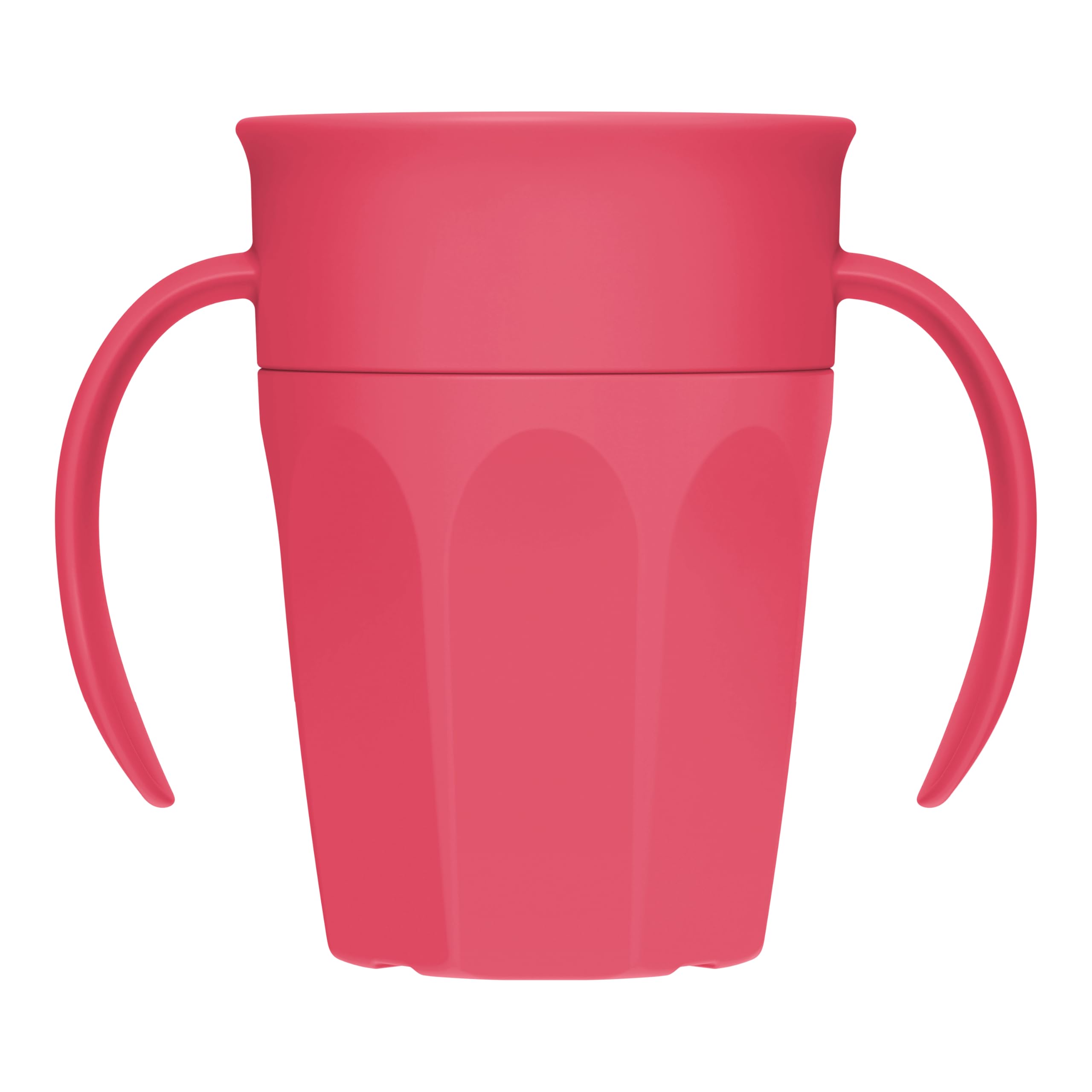 Dr. Brown's Milestones Cheers 360 Spoutless Sippy Cup with Handles - 7oz/200ml Leak-Proof Transition Cup for Babies 6+ Months - BPA-Free, Easy Grip Design (Pink) - Perfect for On-the-Go Feeding & Learning Independent Drinking Skills