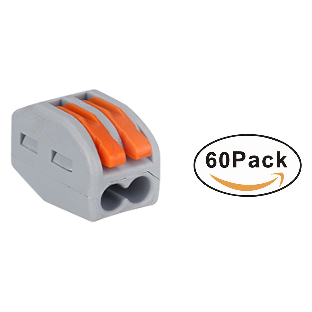 Compact Lever Wire Connectors - Fast Connection Splicing Terminals for 28-12 AWG Wires (60 Pack) | Quick Electrical Connectors for Home Wiring, DIY Projects & Automotive Repairs