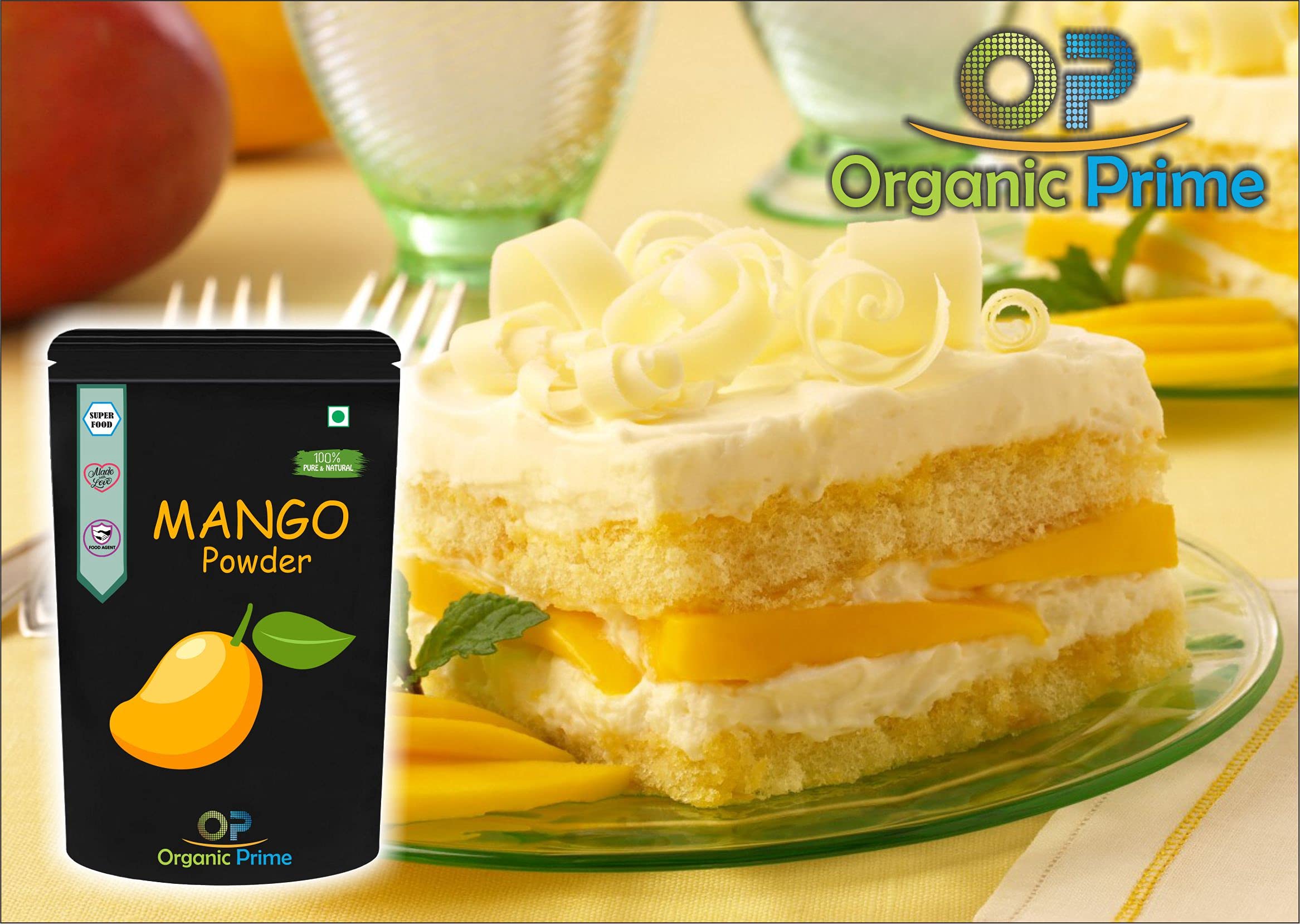 Organic Prime Mango Fruit Powder - 100% Natural, No Added Sugar or Preservatives | 100g Dried Mango Powder for Smoothies, Baking & Healthy Snacks | Vegan & Gluten-Free Superfood
