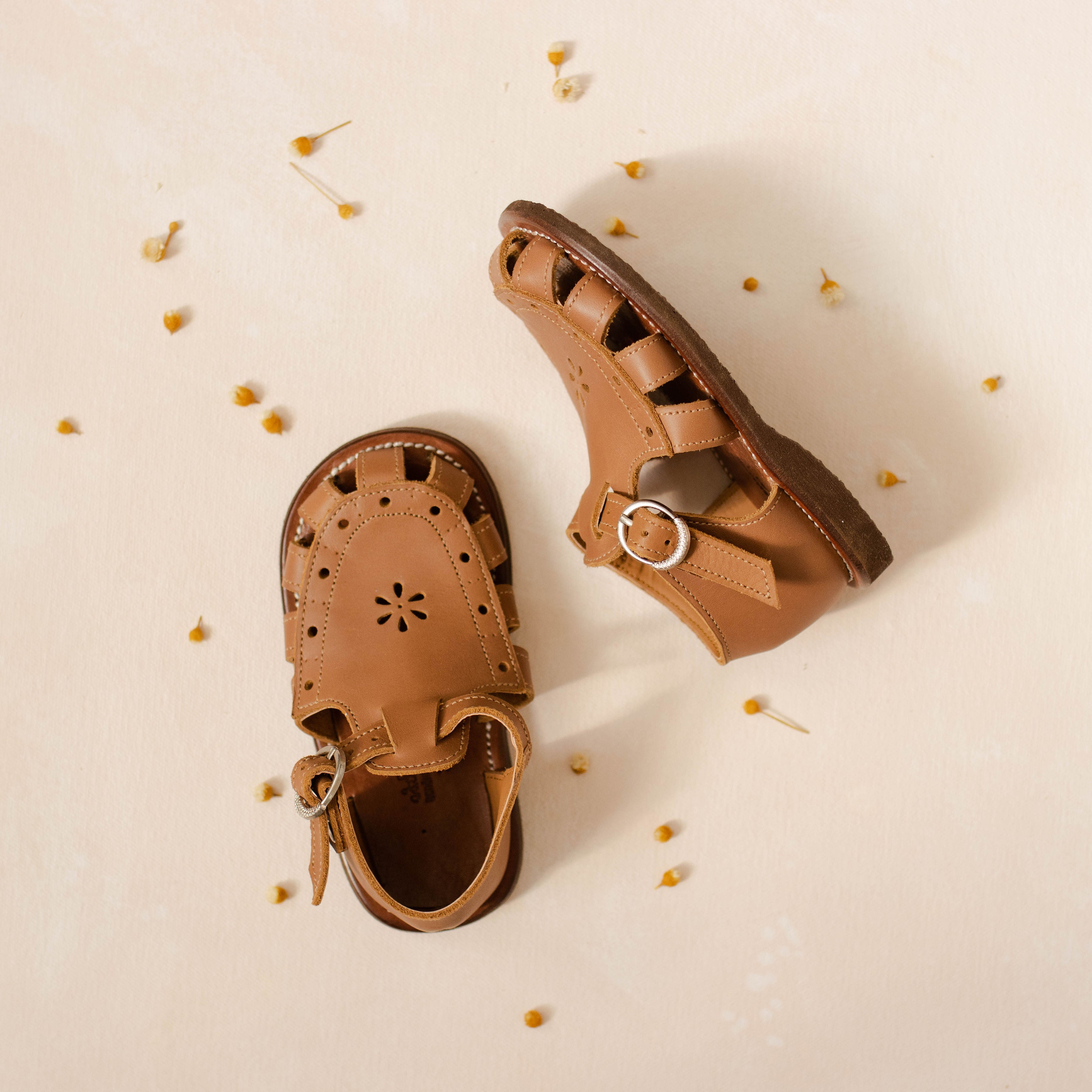 SECONDS Flora Kids Leather Sandals - Comfortable & Stylish Footwear for Boys and Girls - Perfect for Summer, Beach, and Outdoor Play