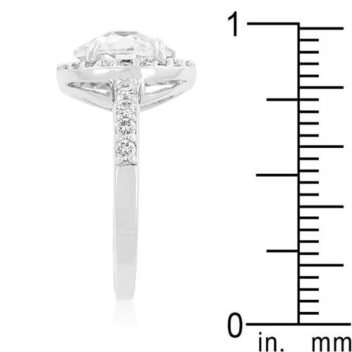 Halo Style Faceted Engagement Ring - 1.5ct Round Cut Diamond Wedding Band for Women - Perfect for Proposals, Anniversaries & Bridal Jewelry