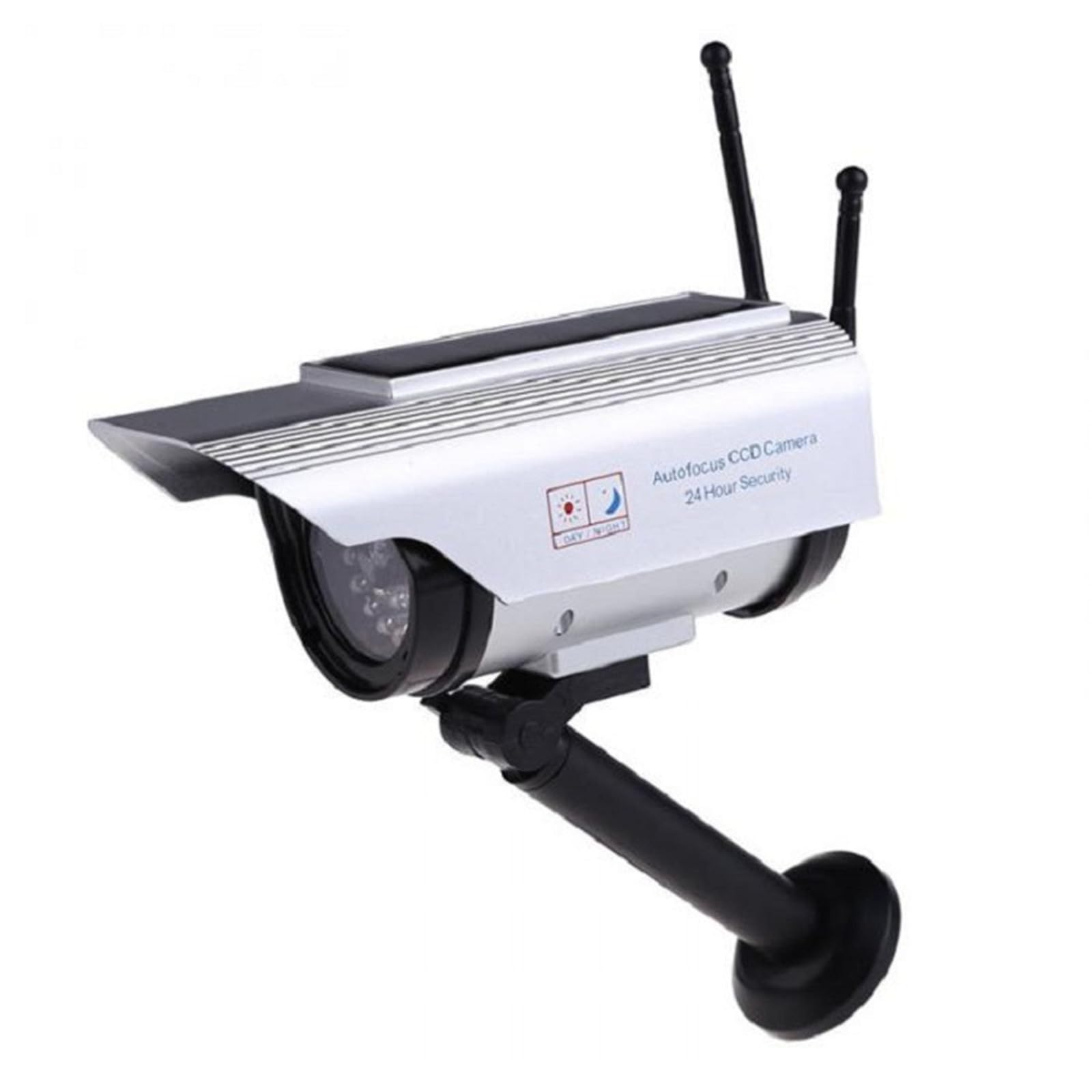 Solar-Powered Fake CCTV Security Camera with LED Light - Dummy Surveillance Camera for Home & Business Security