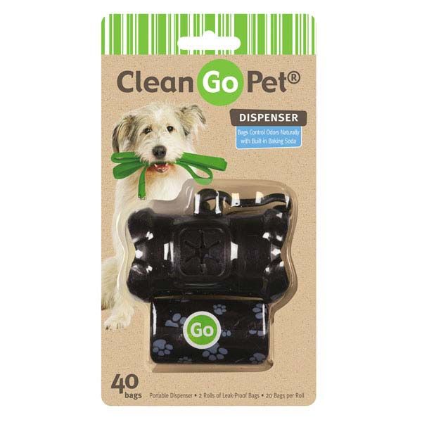 Clean Go Pet Waste Bag Holder - Black - Convenient Poop Bag Dispenser for Dog Walking, Park Visits, and Outdoor Adventures