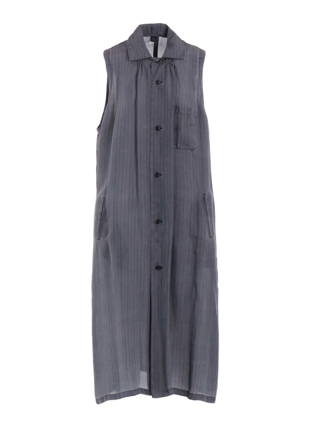Cupro Stripe Sleeveless Shirt Dress for Women - Summer Casual & Office Wear - Breathable & Comfortable