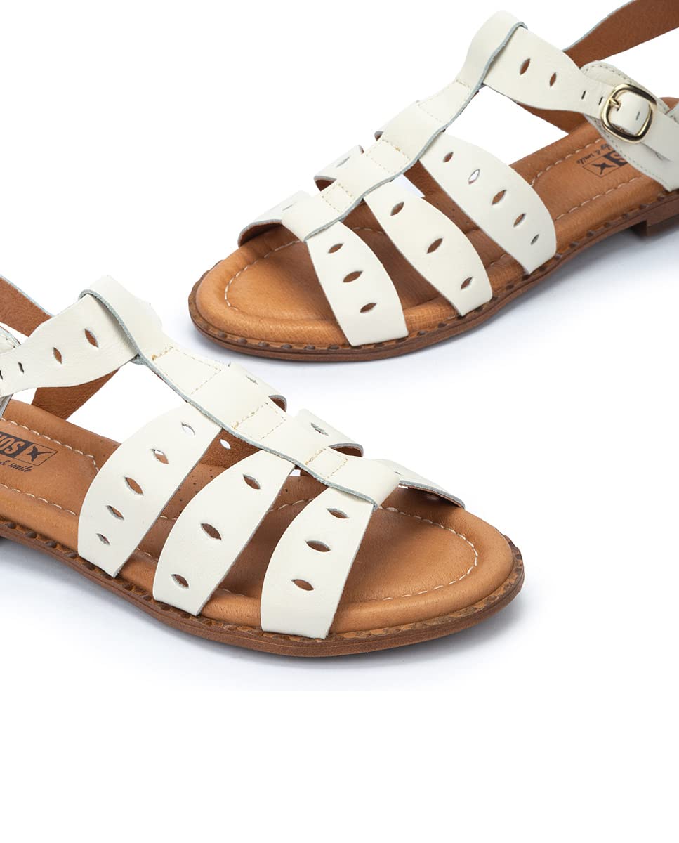 PIKOLINOS Women's Leather Flat Sandals - Comfortable Algar Style for Casual Wear, Beach & Summer Outfits