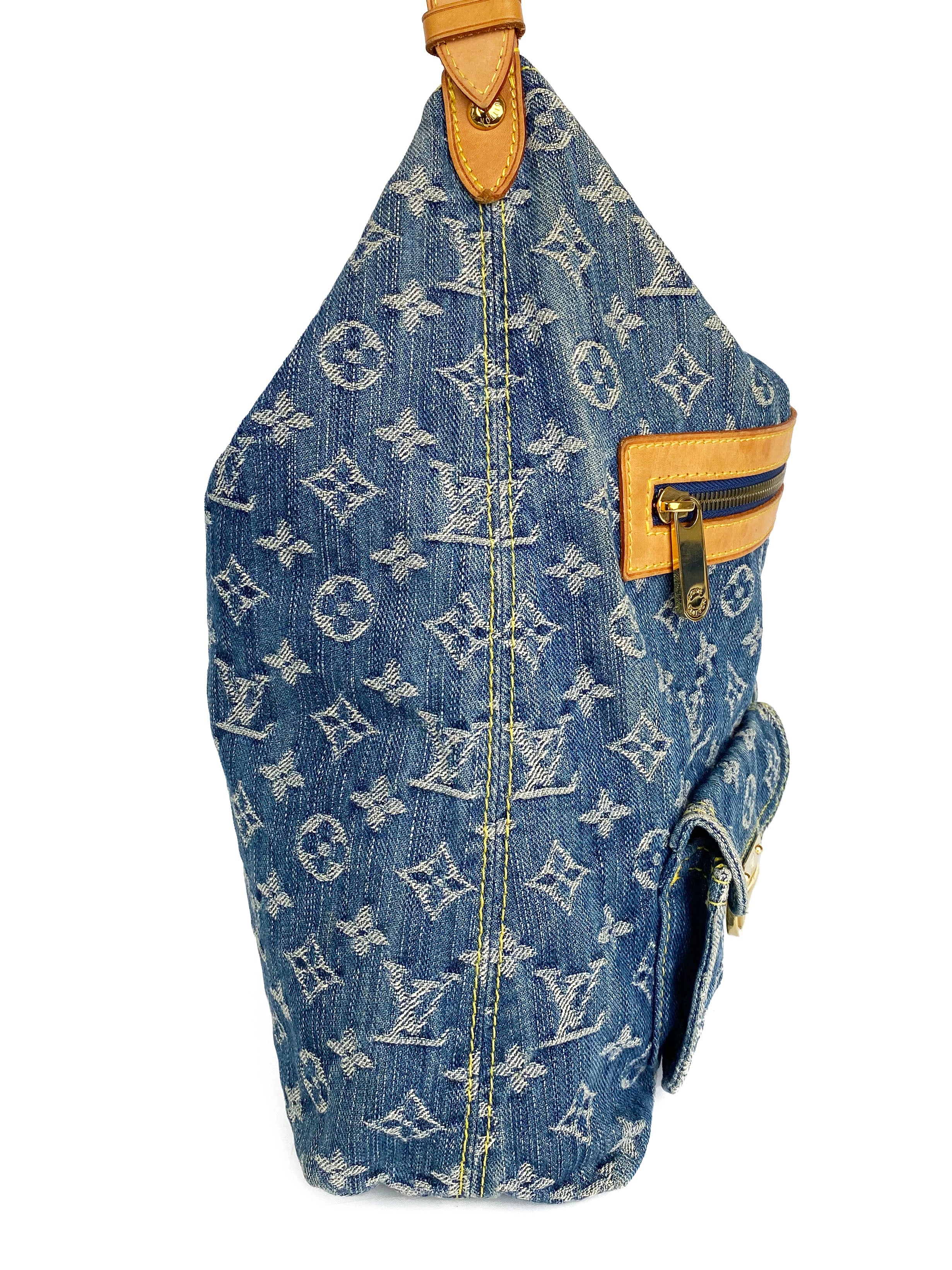 Authentic Louis Vuitton Blue Denim Baggy PM Crossbody Bag - Stylish Designer Handbag for Women, Perfect for Casual Outings & Travel Accessories