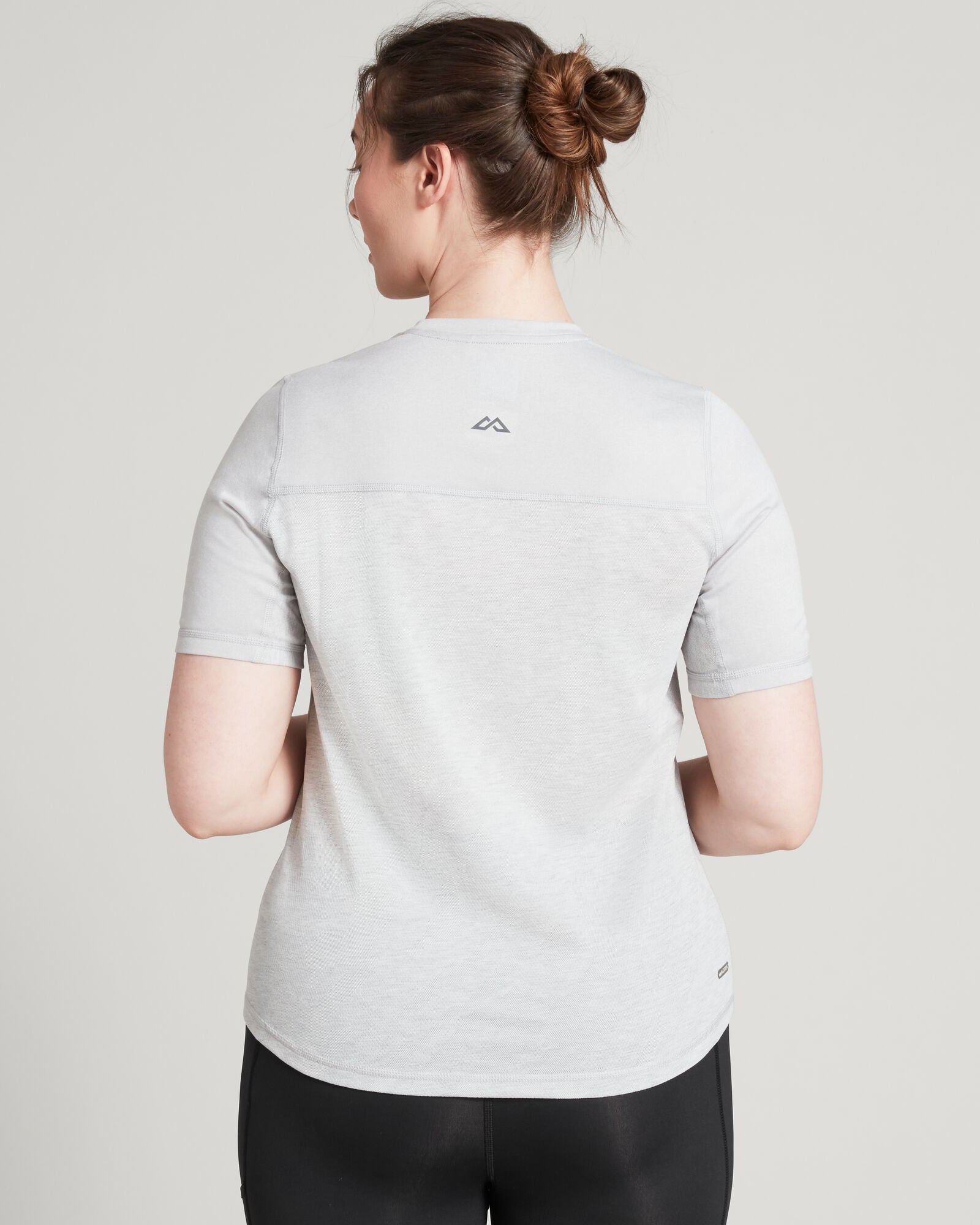 Accion Women's DriMOTION Short Sleeve Active T-Shirt - Mid Grey Marle - Moisture Wicking Workout Top for Running, Yoga & Gym