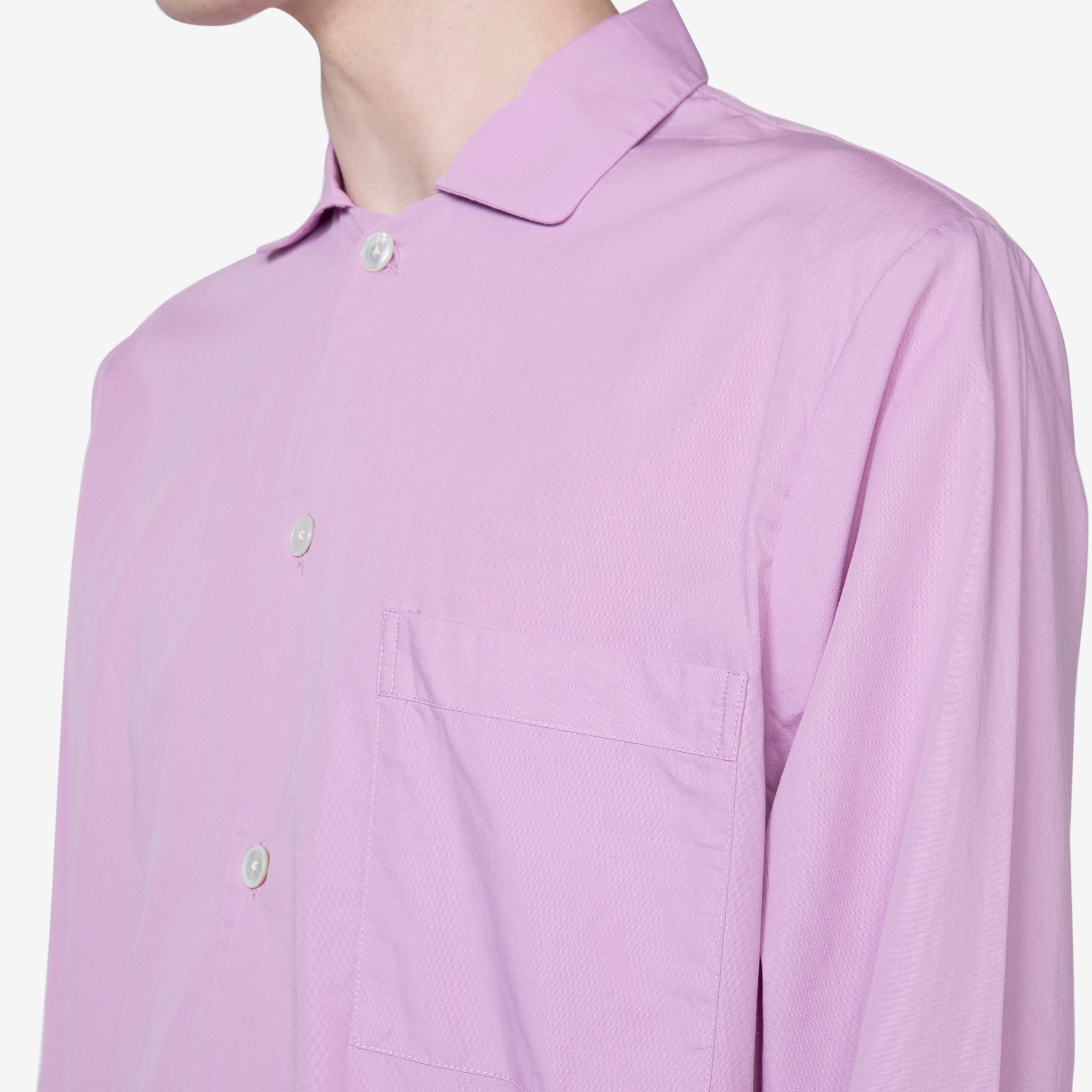 Premium Cotton Poplin Pajama Shirt for Women - Soft & Breathable Sleepwear in Purple & Pink - Perfect for Nighttime Comfort & Lounge Wear