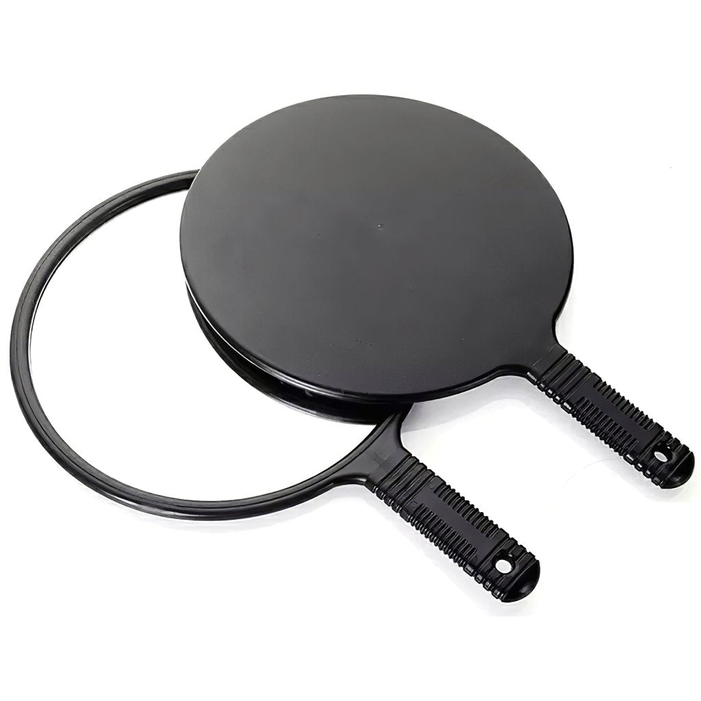 Round Hand Mirror - Elegant Vanity Mirror with Wooden Handle for Makeup, Grooming & Home Decor | Perfect for Bedroom, Bathroom & Travel