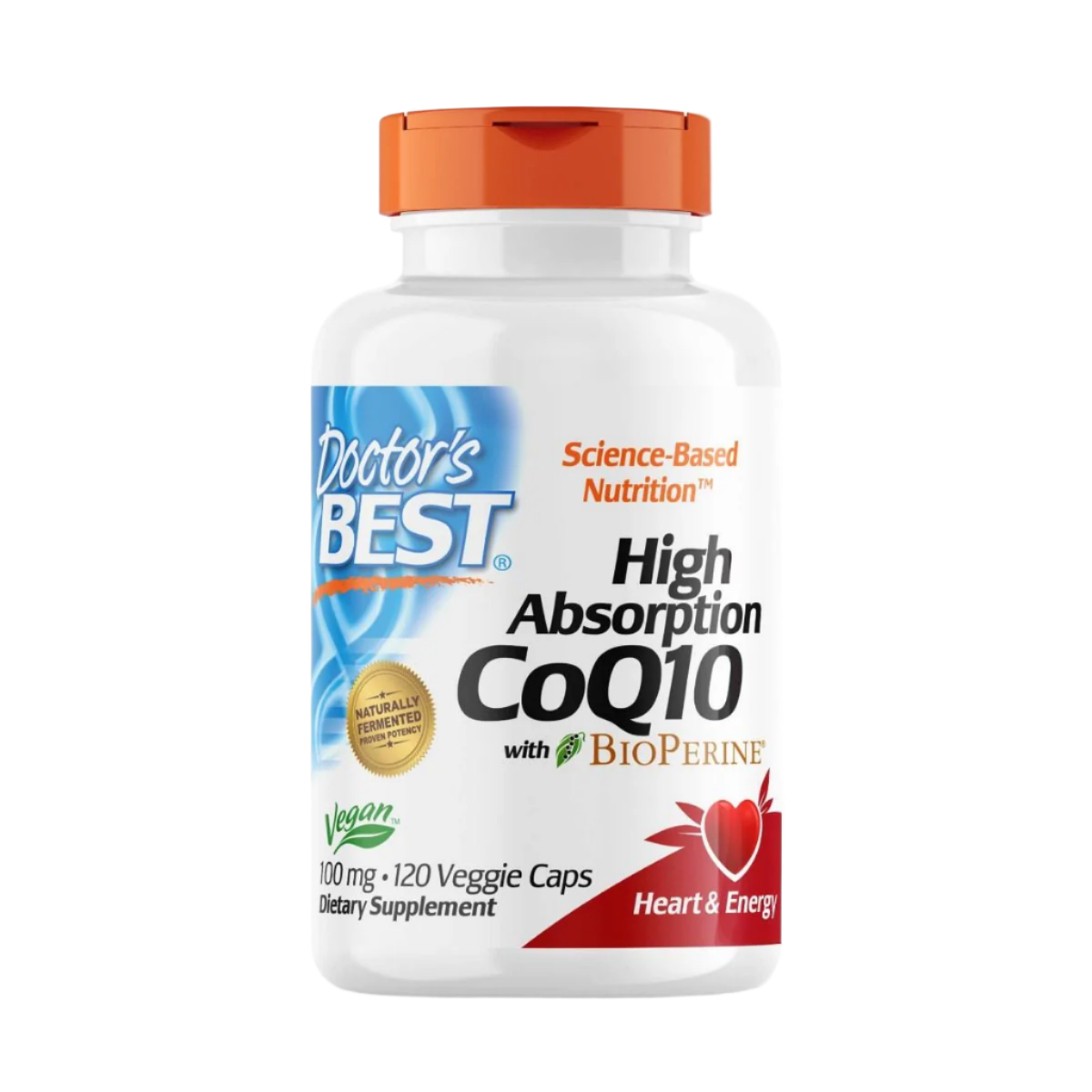 Doctor's Best High Absorption CoQ10 100mg with BioPerine - 120 Vegetarian Capsules - Supports Heart Health & Energy - Perfect for Adults Seeking Antioxidant & Cellular Energy Support