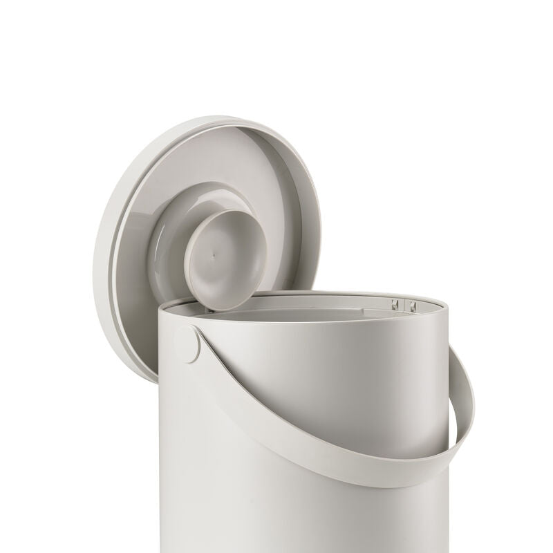 ZONE DENMARK 22L Circular Waste Bin, 44cm Tall in Warm Grey - Perfect for Kitchen, Office & Bathroom Trash Can