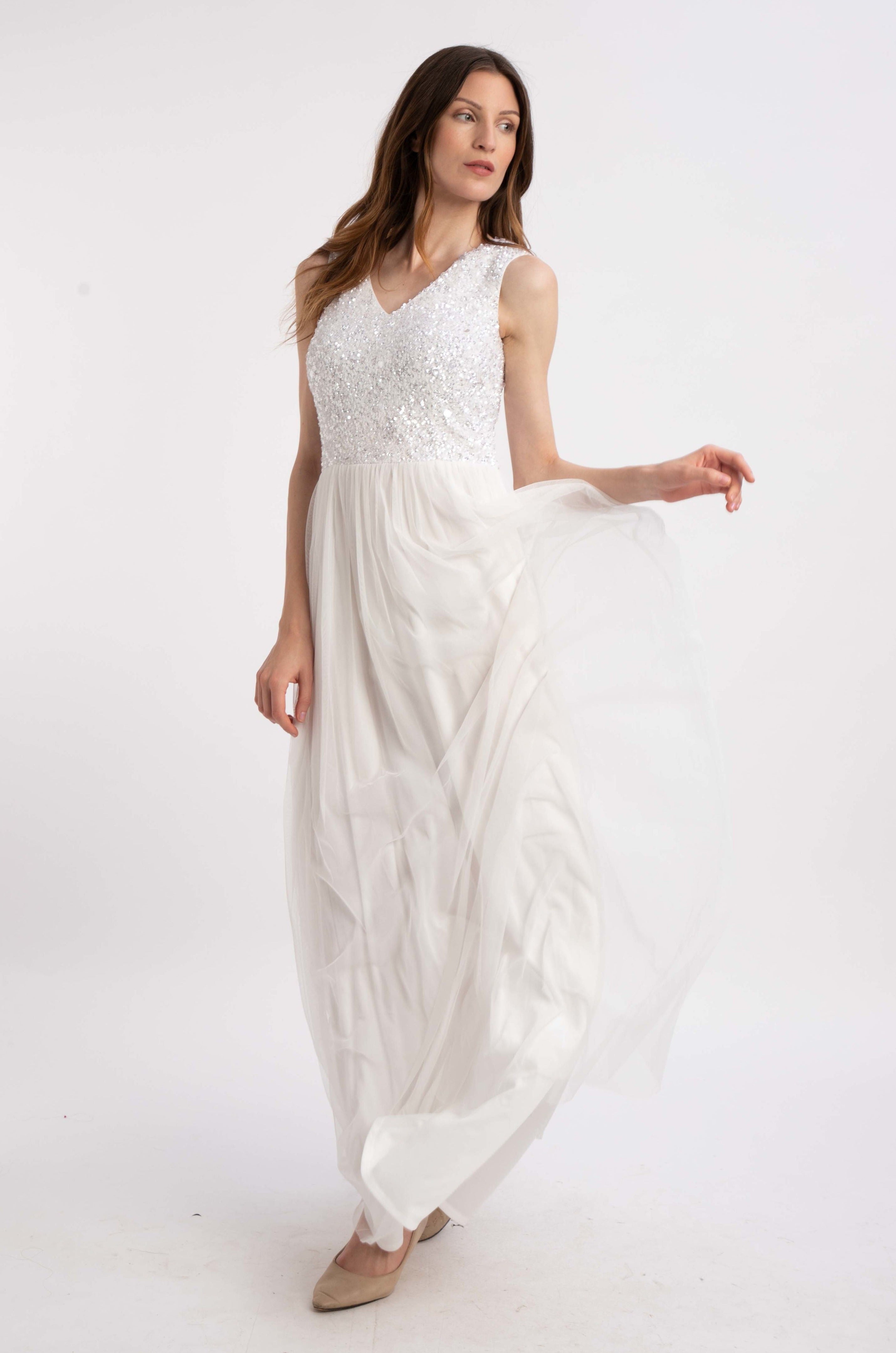 Picasso V Embellished Wedding Dress - Elegant Lace Bridal Gown for Bride, Church & Beach Weddings