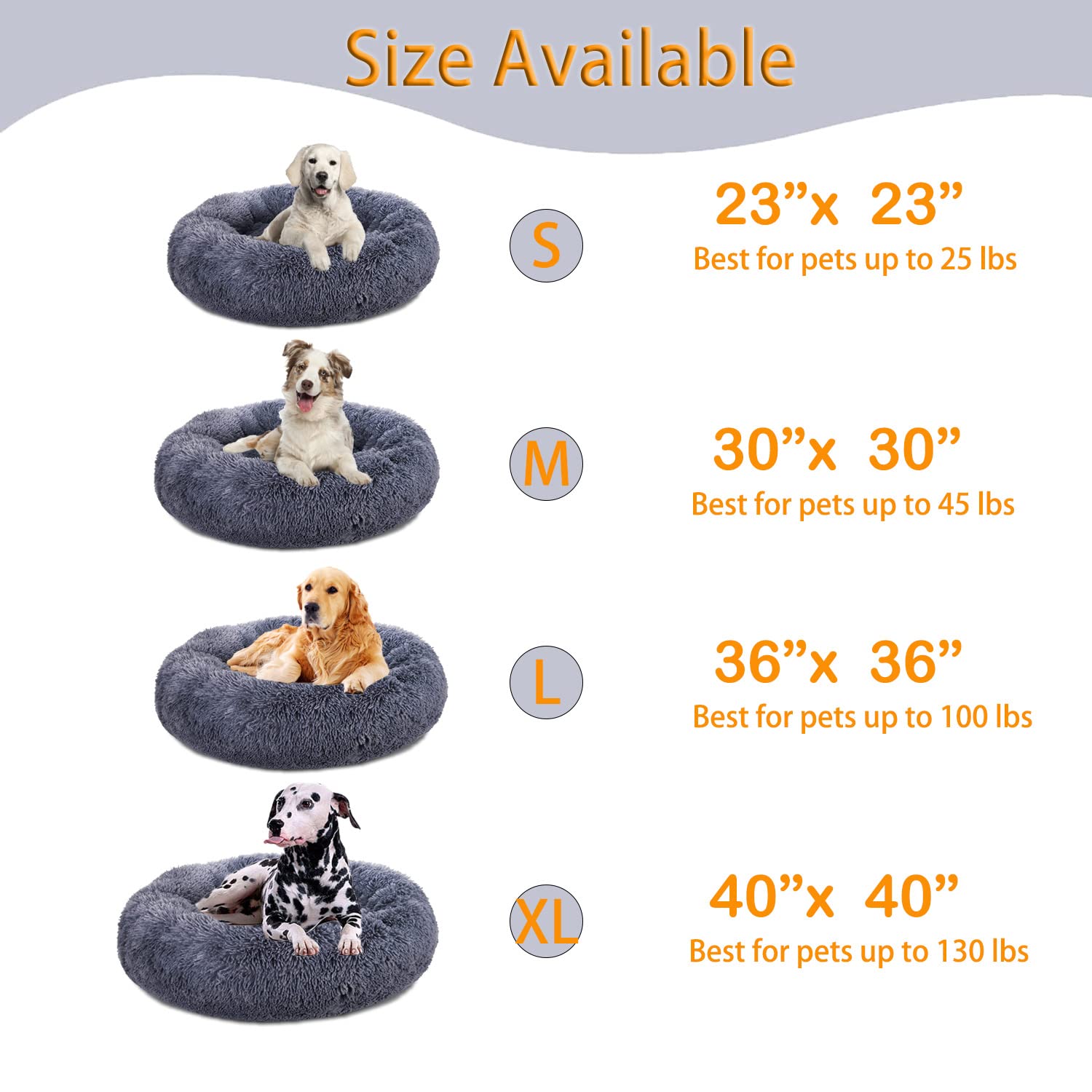Cozy Donut Dog Bed for Small Medium Large Dogs & Cats - Anti Anxiety Plush Pet Bed with Soft Fuzzy Fabric, Calming Round Bed for Puppies & Kittens - Perfect for Stress Relief, Cuddling & Relaxation at Home