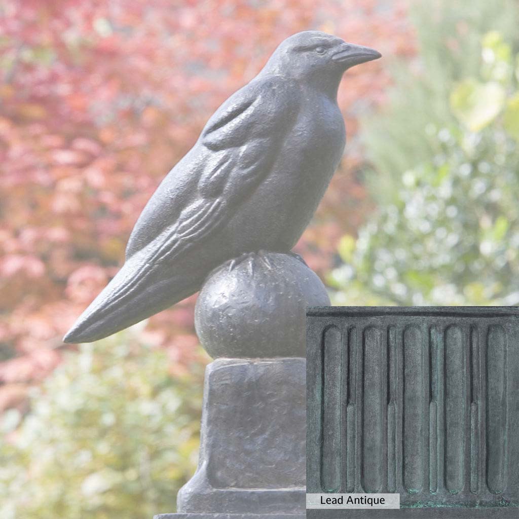 Campania International Raven Statue - Gothic Home Decor, Outdoor Garden Statue for Halloween & Gothic Decorations - Perfect for Patio, Yard, and Halloween Displays