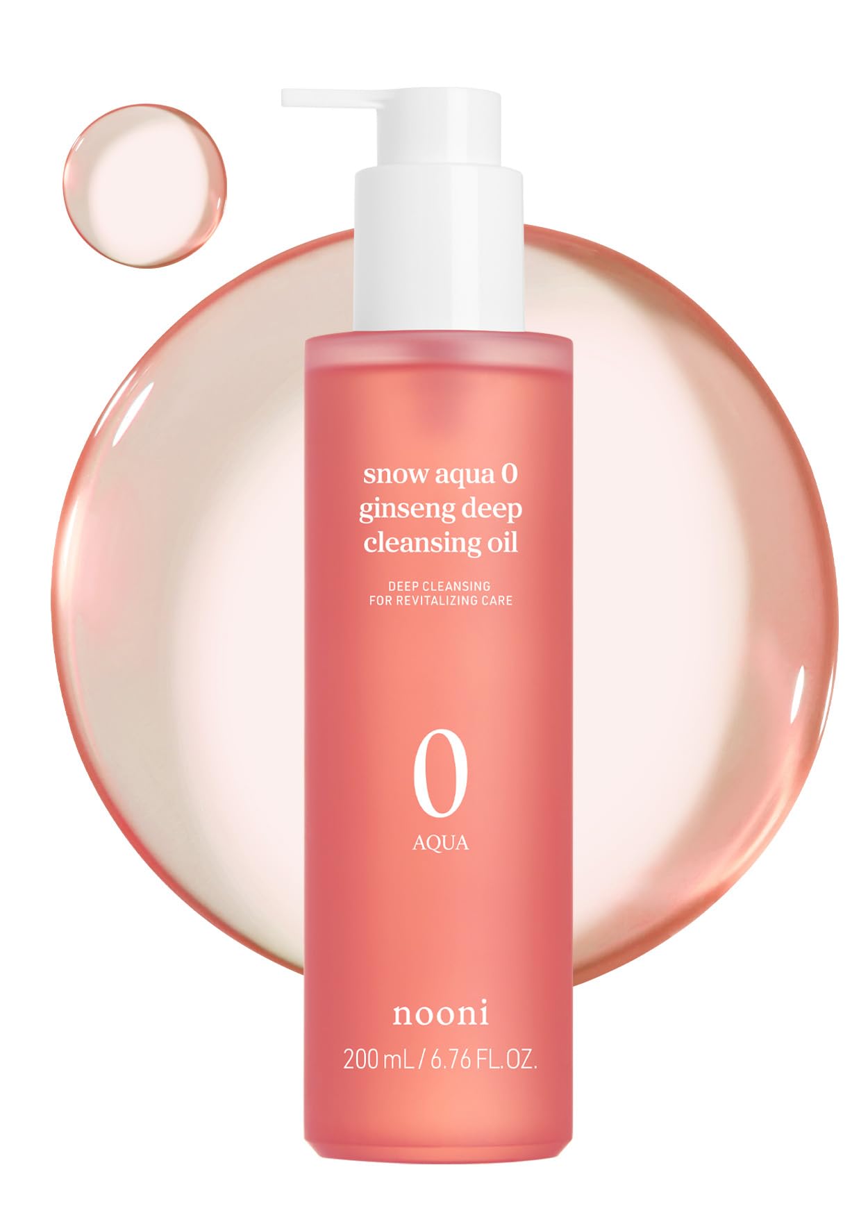 NOONI Korean Cleansing Oil & Facial Cleanser Bundle - Snow Aqua Ginseng Deep Cleansing Oil (200ml) & Snowflake Whipping Foam Cleanser (150ml) for Hydrating & Brightening | Perfect for Double Cleansing Routine & K-Beauty Skincare Regimen