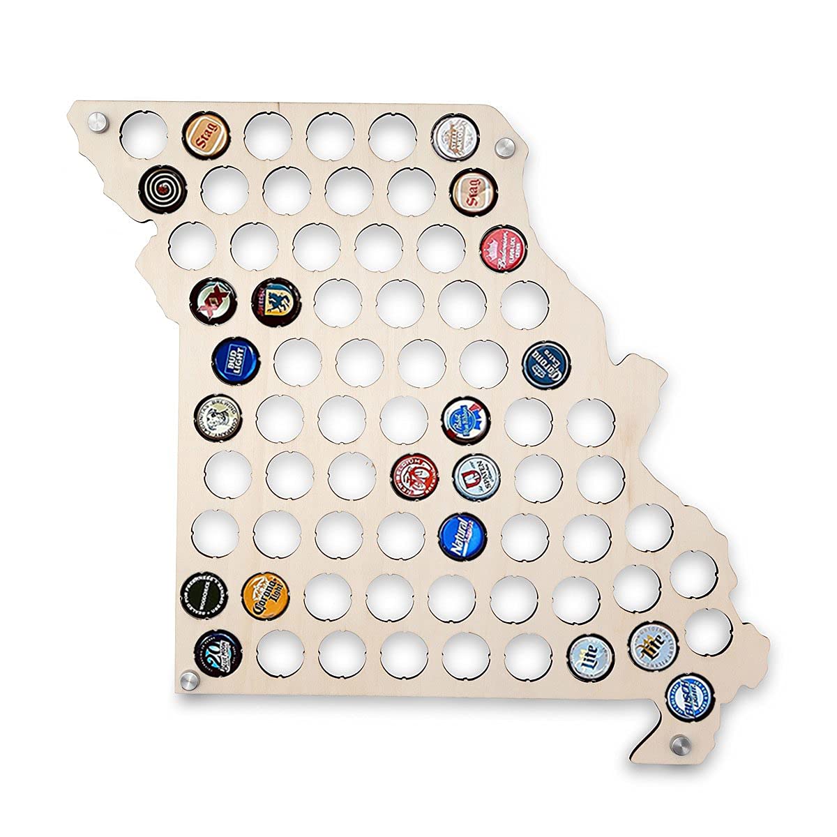 Torched Beer Cap Map - Missouri USA Wall Decor | Unique Beer Cap Holder & Catcher for Men | Perfect Man Cave & Bar Accessories | Great Gift for Beer Lovers | Home Pub & Game Room Decor Idea
