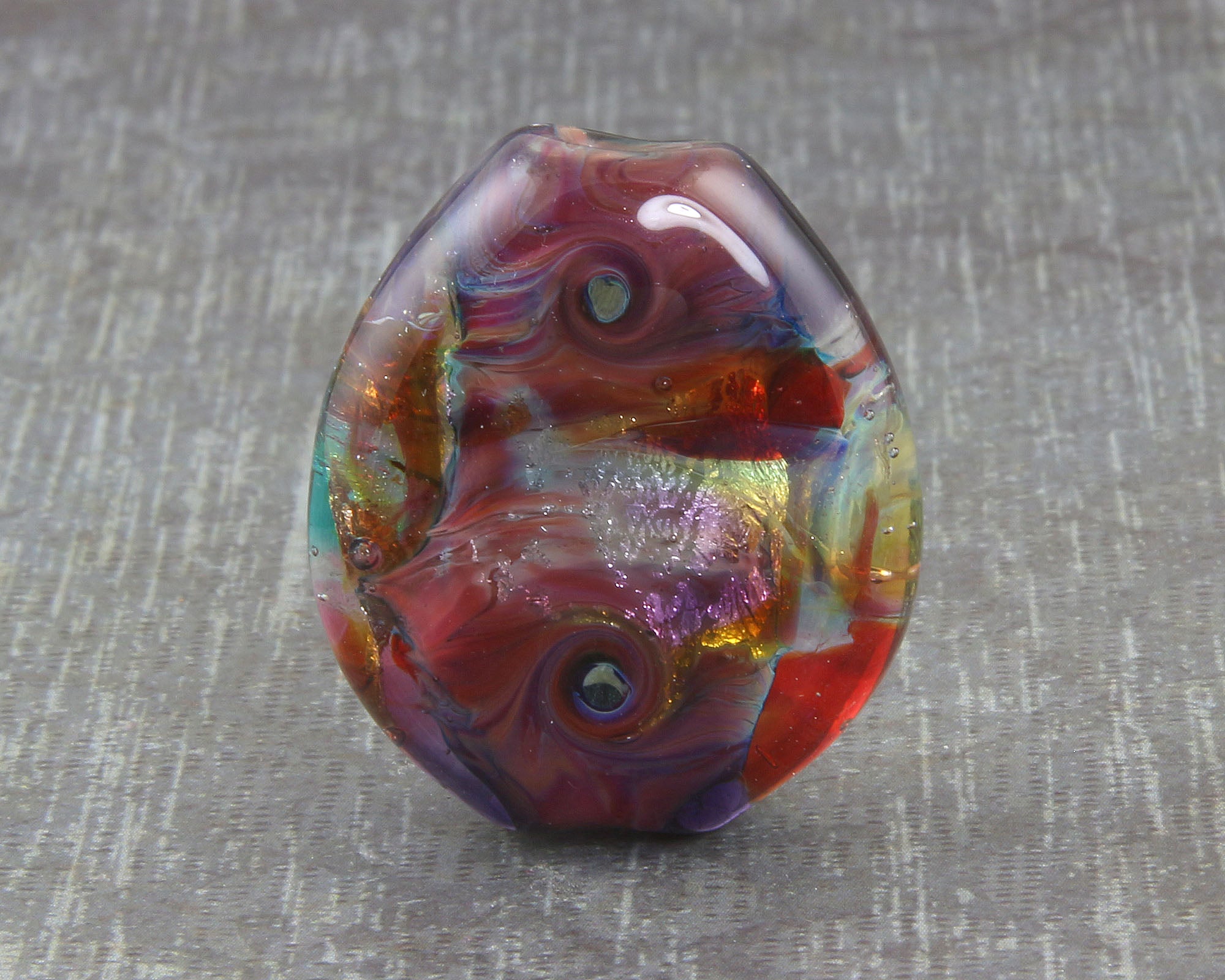 Handmade Pink Swirls Lampwork Glass Focal Bead for Jewelry Making - DIY Necklace, Bracelet, Earrings Designs - Perfect for Beaders and Craft Enthusiasts