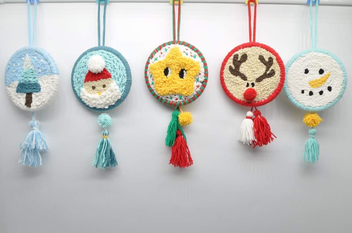 INSO Punch Needle Embroidery Starter Kit with Needle Tool, Threader & Hoop - Complete DIY Needlework Craft Set for Beginners (Snowman Design) - Perfect for Home Decor, Wall Art & Handmade Gift Making