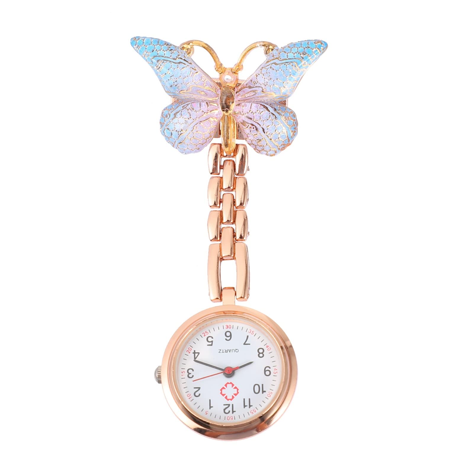 UKCOCO Nurse Watch - Butterfly Clip Fob Watch with Second Hand for Nurses & Doctors - Blue Quartz Lapel Watch | Perfect for Medical Professionals, Healthcare Workers & Students