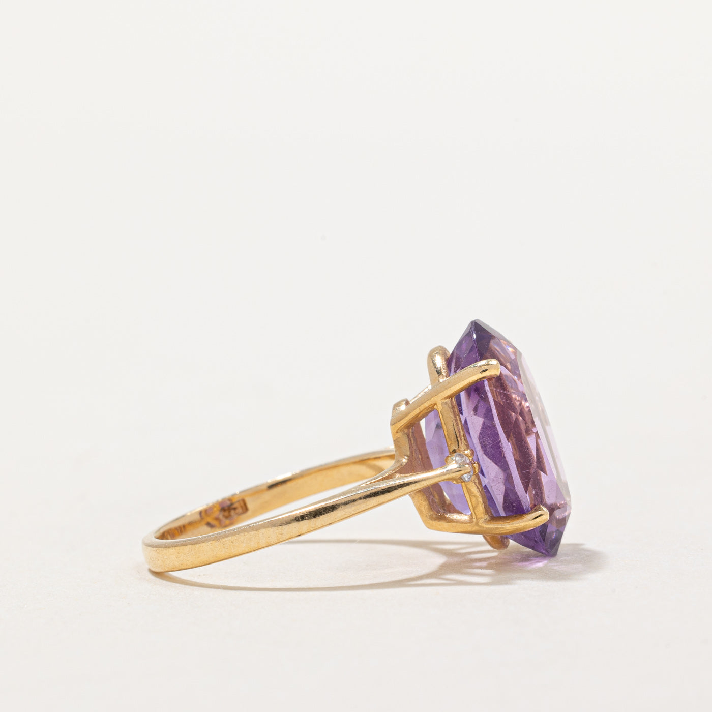 5.50ct Amethyst & 0.04ct Diamond Cocktail Ring - Size 4.5 | Elegant Purple Gemstone Jewelry for Women | Perfect for Evening Parties, Weddings & Special Occasions