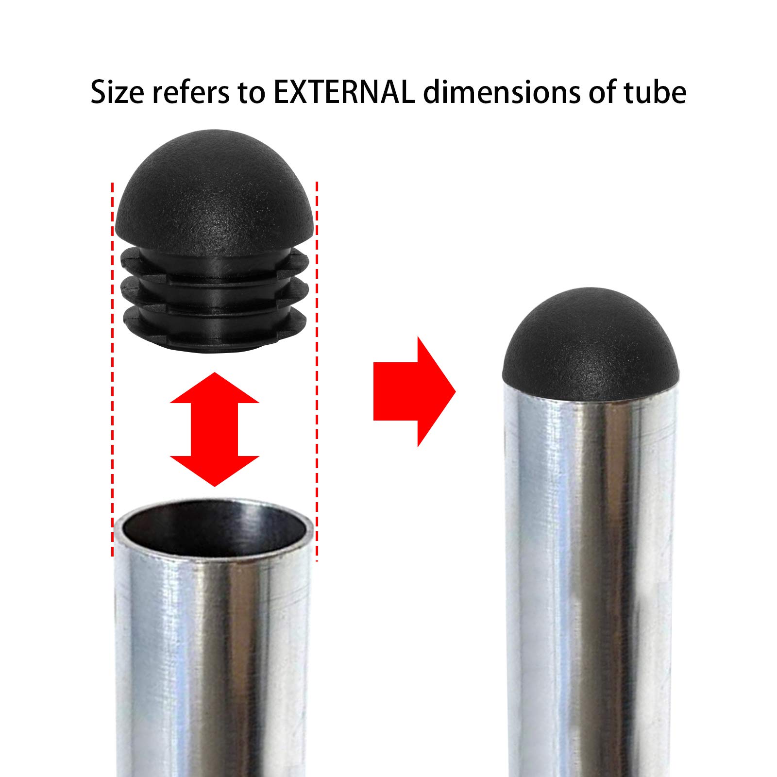 Flyshop 16-Pack White Plastic End Caps Pipe Plugs - 2 Inch (50mm) OD Round Tube Inserts Furniture Gliders for Tables and Chairs - Protect Floors and Prevent Scratches in Home, Office or Restaurant