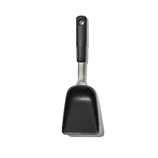 OXO Good Grips Stainless Steel Sheet Pan Scoop - Perfect for Baking, Cooking & Serving - Ideal for Cookies, Roasted Veggies & More