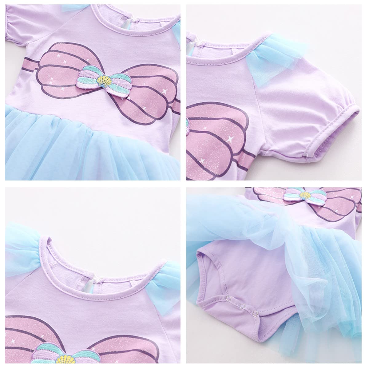 Baby Girls Halloween Costume Princess Birthday Romper Tutu Dress with Headband - Christmas Party Fancy Outfits for Toddler Dress Up & Holiday Celebrations