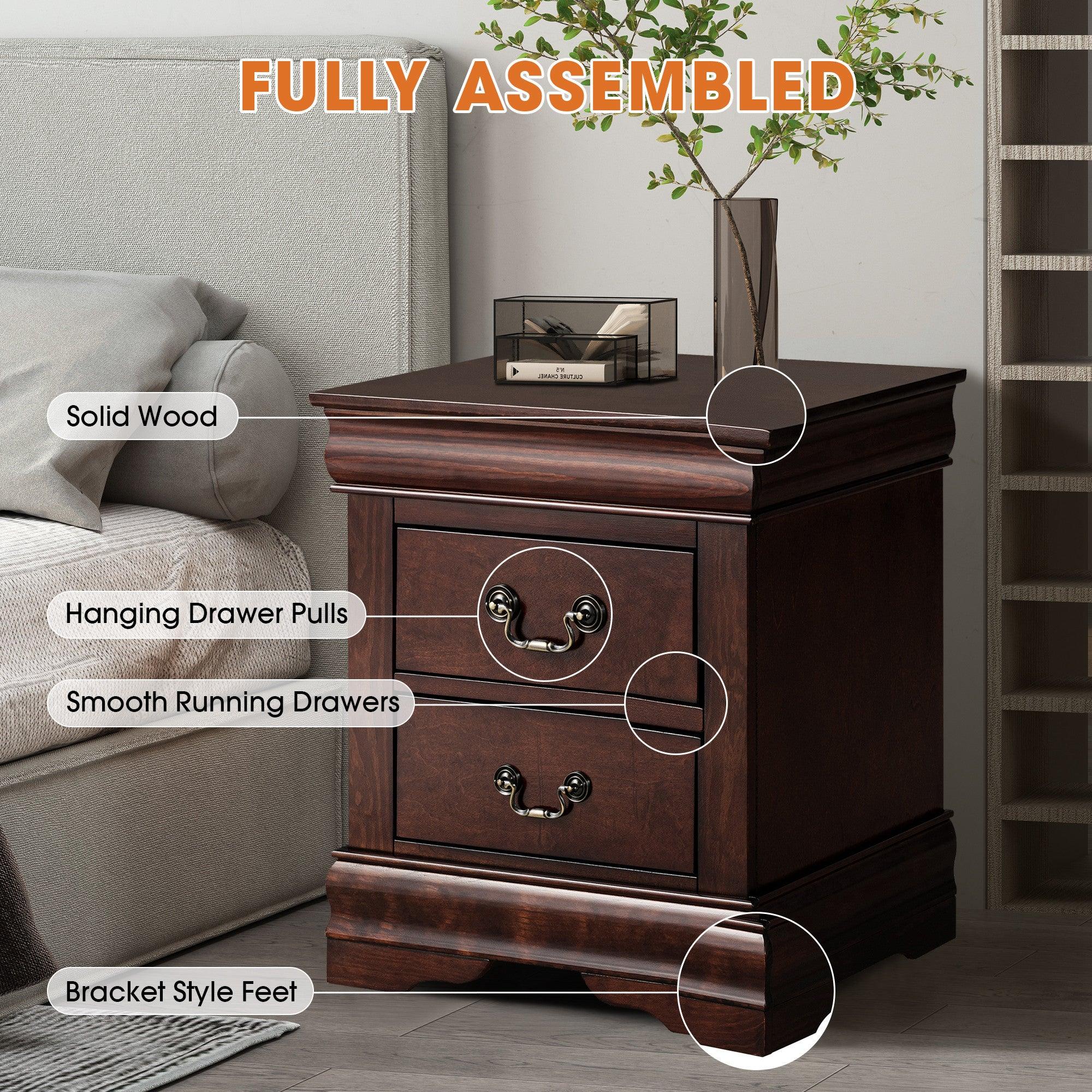 Louis Philippe Night Stand by Furniture of America - Elegant Bedside Table for Bedroom Decor, Storage & Organization