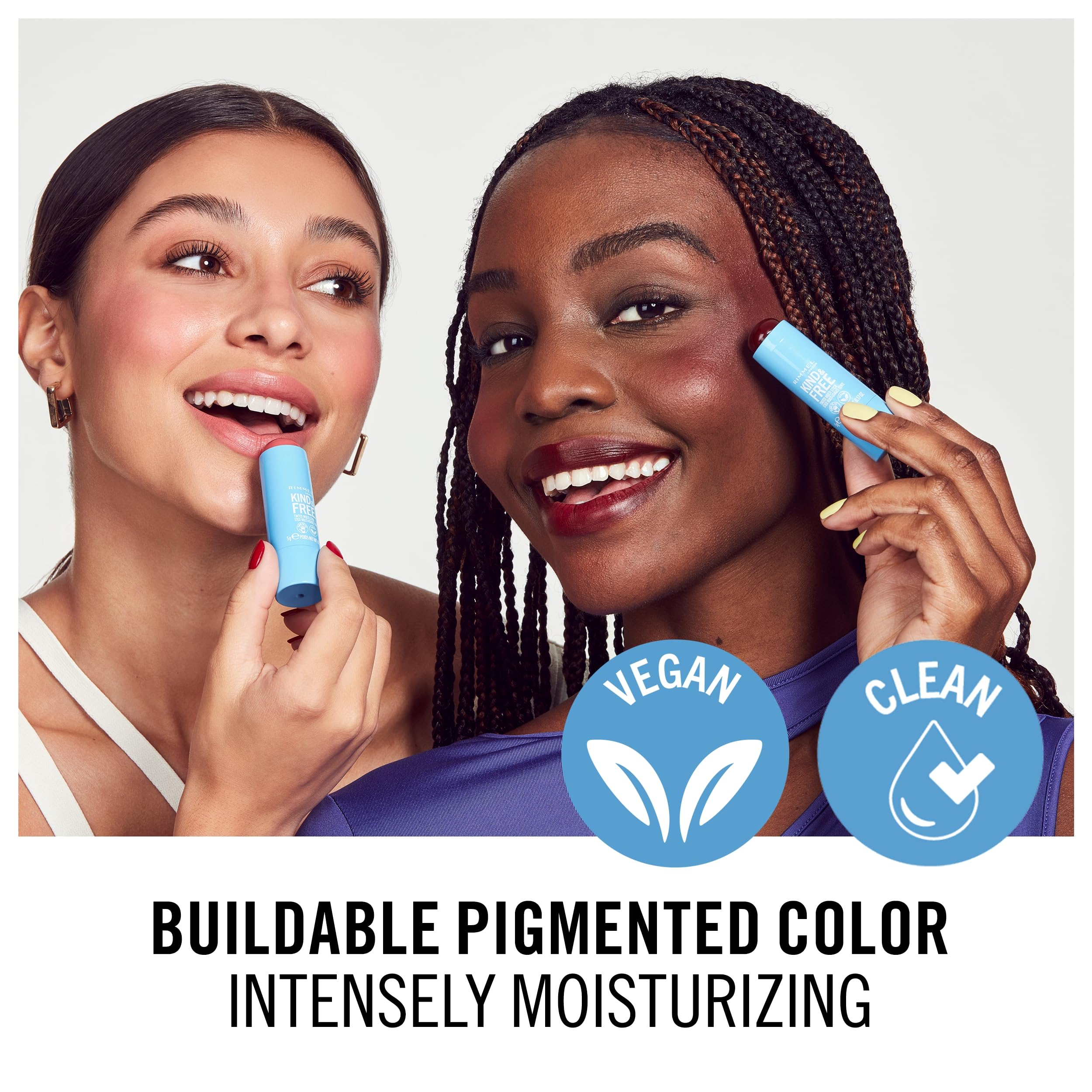 Rimmel London Kind & Free Multi-Stick in 003 Pink Heat - Vegan, Hydrating Cheek & Lip Stick with Buildable Color, Clean Formula (0.18oz) - Perfect for Natural Makeup Looks & On-The-Go Touch Ups
