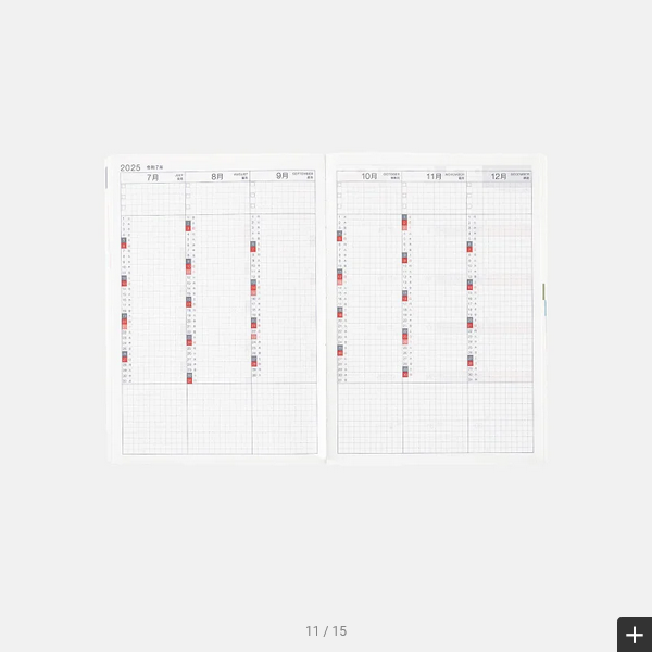 Hobonichi Techo 2025 Planner - Black Gingham HON A5 Size Daily Journal (English Edition) | January Start, Monday Start | Perfect for Work, School & Personal Organization