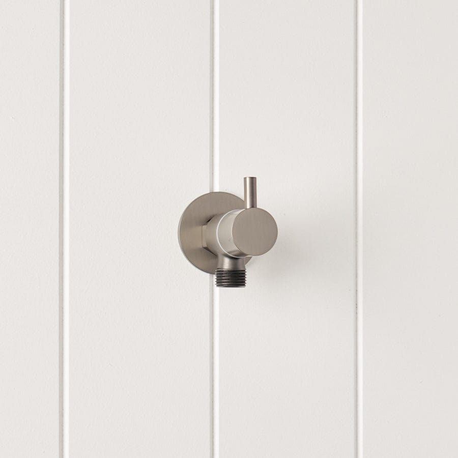 1/4 Turn Angle Valve in Gunmetal Finish - Durable Brass Water Shut Off Valve for Plumbing, Bathroom, Kitchen & Outdoor Use