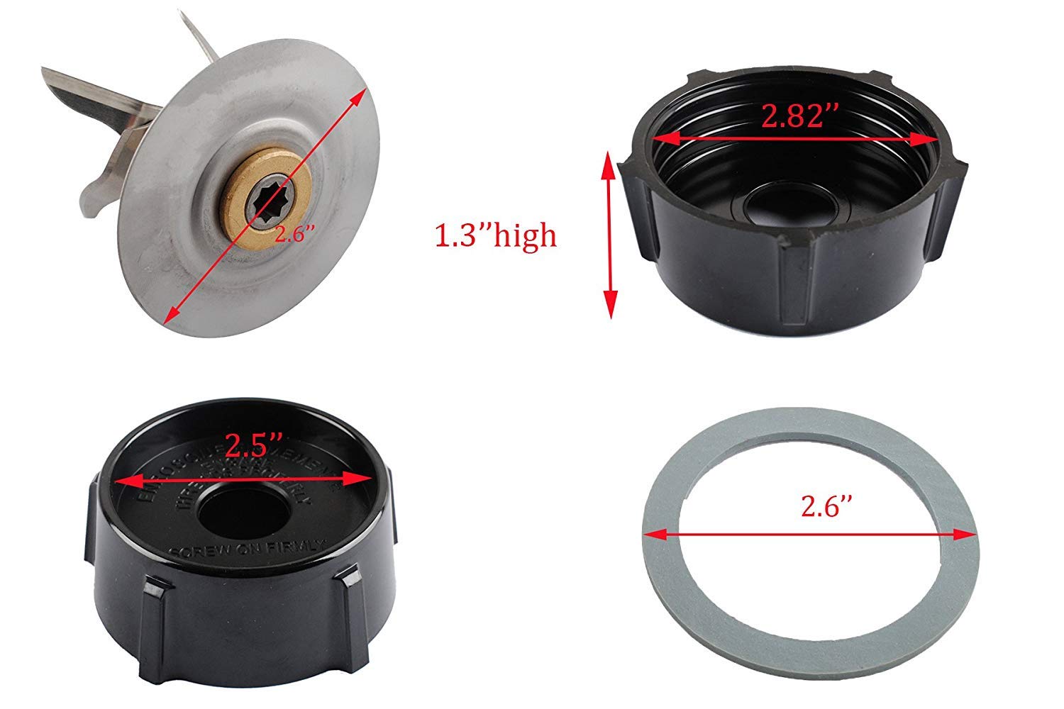 Tabakh Osterizer Replacement Blender Blade Base Cap - Small Silver Bottom Cutter for Countertop Blenders - Perfect for Smoothies, Juicing & Food Prep
