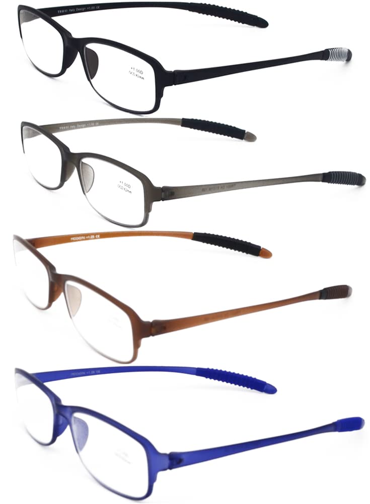 Anti Glare Blue Light Blocking Reading Glasses 1.00 Strength - Flexible & Lightweight Plastic Readers for Computer, Office & Nighttime Use