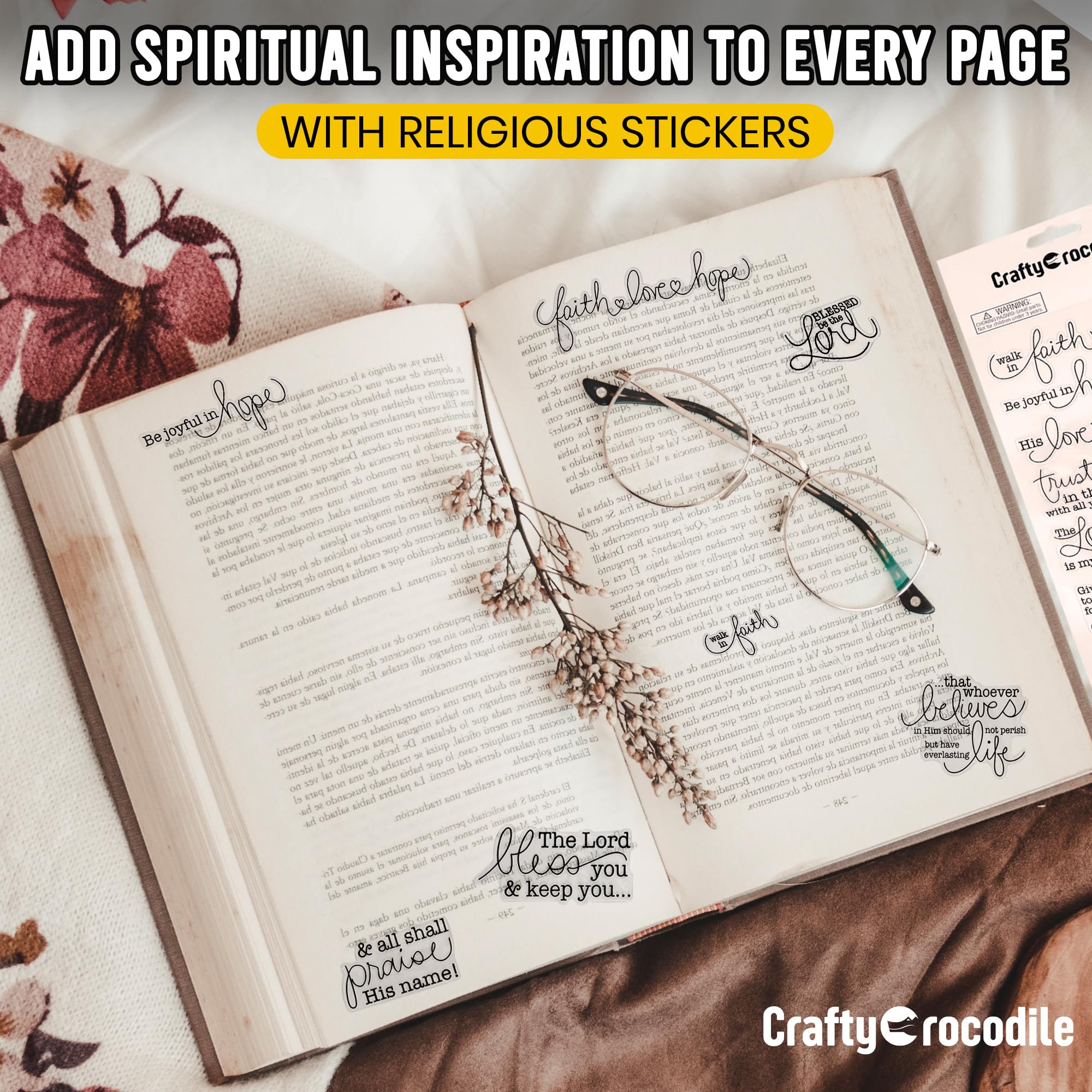 Religious Christian Bible Stickers - Inspirational Prayer Faith Scripture Stickers for Bible Journaling, Scrapbooking & Planner Decor - Perfect for Bible Study, Prayer Journals & Gift Giving
