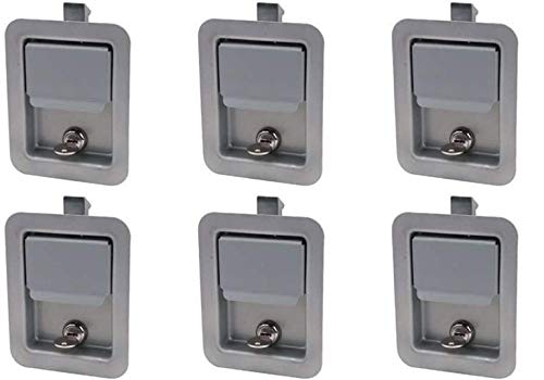 Set of 6 Paintable Paddle Latches with Gasket - L3980-x6 for Tool Box, Truck & Utility Body Doors | Durable Non-Stainless Steel Hardware for Outdoor Equipment & Vehicle Storage