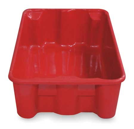 Stackable & Nestable Plastic Storage Containers - Heavy Duty, Durable, Red - Perfect for Organizing Pantry, Garage, and Office Supplies