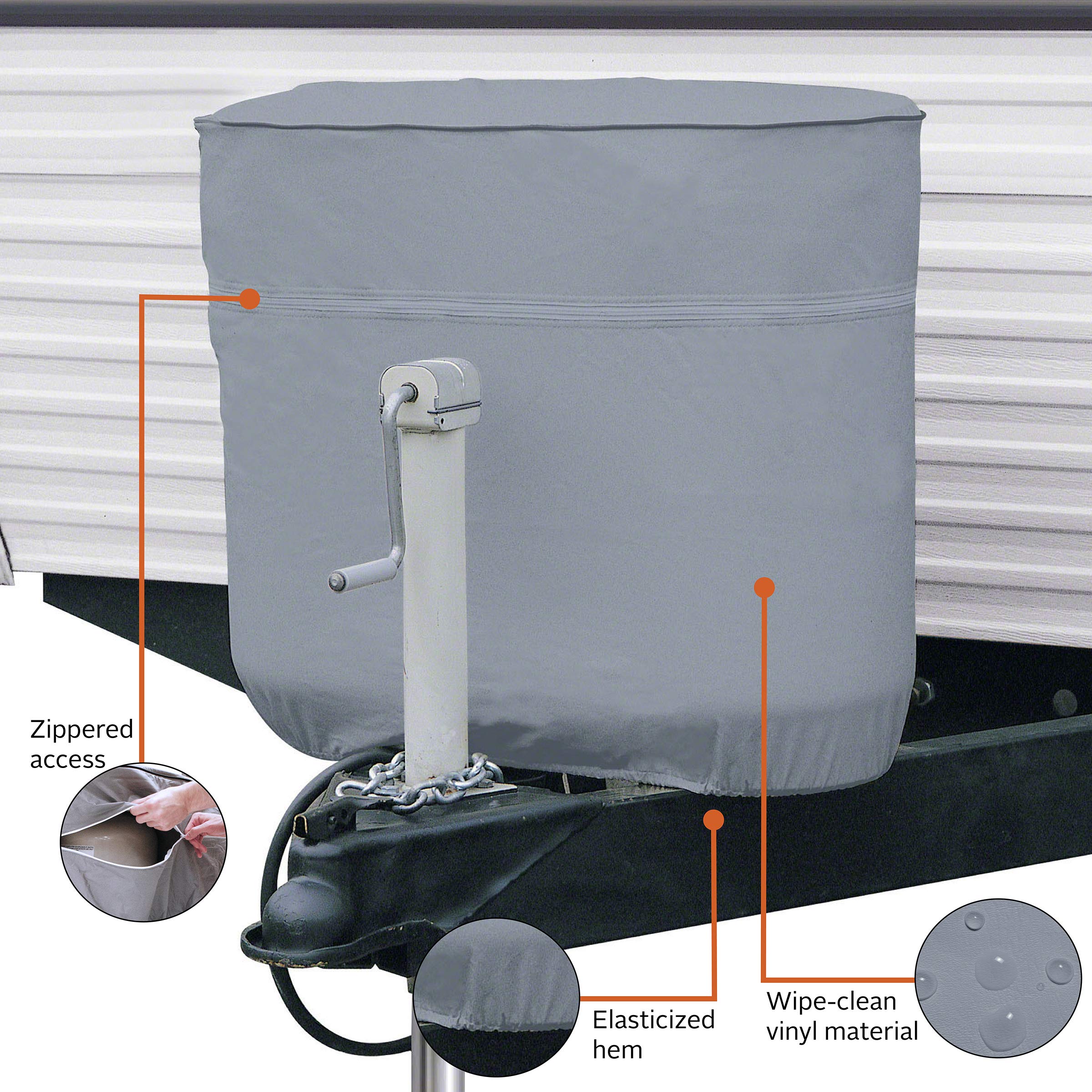 Heavy-Duty RV Tank Cover for 20/5 Gallon Tanks - Grey, Zippered Access - Perfect for Outdoor Camping & Travel