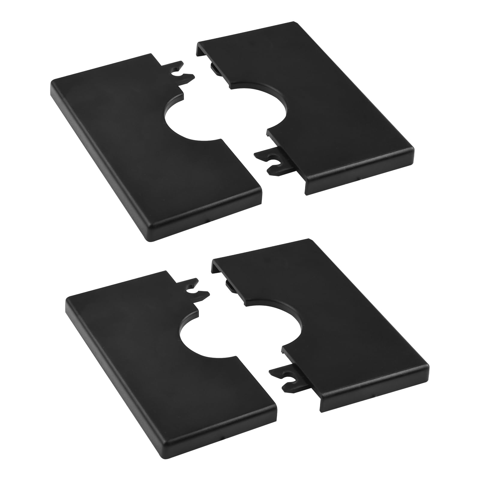 UFURMATE 2Pcs ABS Plastic Square Pipe Wall Covers - Self-Adhesive Decorative Escutcheon Plates for 28mm Diameter Shower Pipes (Black) | Bathroom Renovation & Pipe Concealment Solution