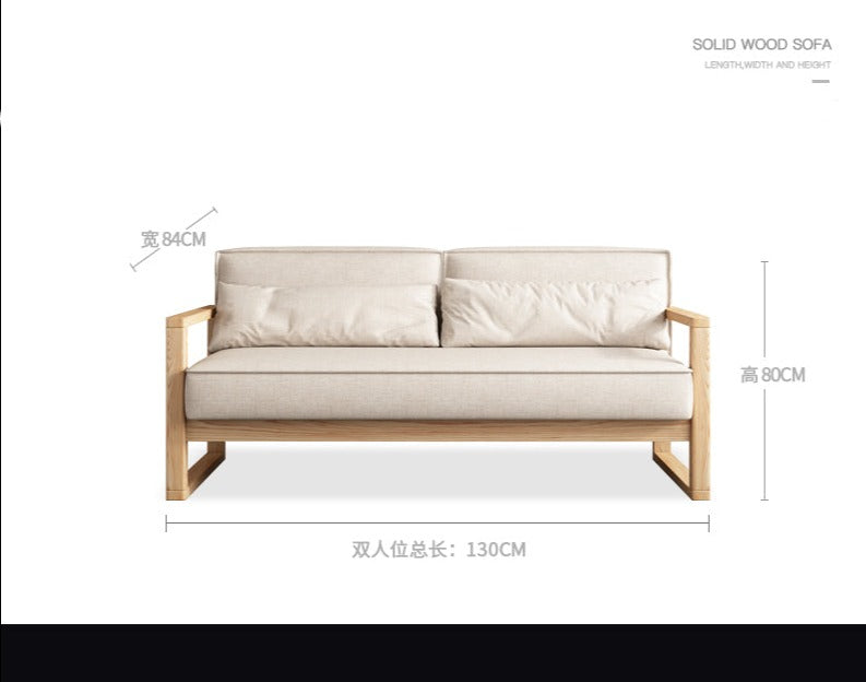Incheon White [Double Seat] 1.3 Meters  - Natural Frame