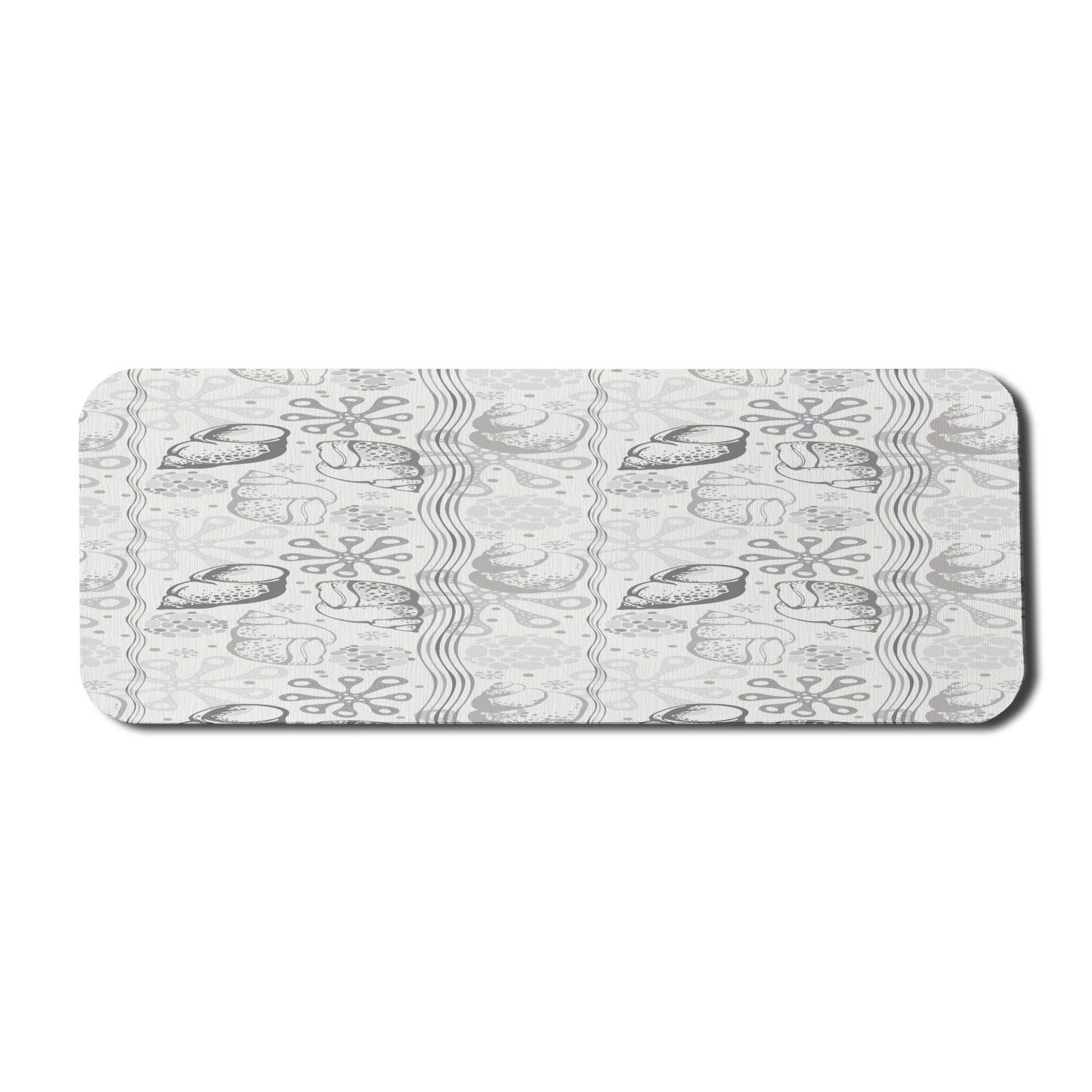 Ambesonne Abstract Nautical Mouse Pad - Non-Slip Rubber Gaming Mousepad with Mollusk Snail Marine Design, 31