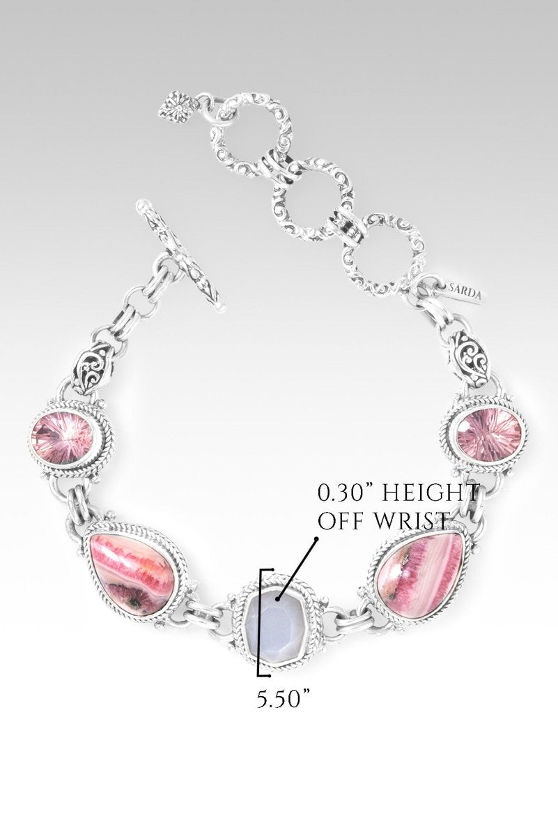 Better Life Bracelet - Genuine Rhodochrosite, White Moonstone & Mystic Quartz Crystal Healing Jewelry for Women | Spiritual Protection, Positive Energy & Chakra Balancing | Perfect for Meditation, Yoga & Daily Wear
