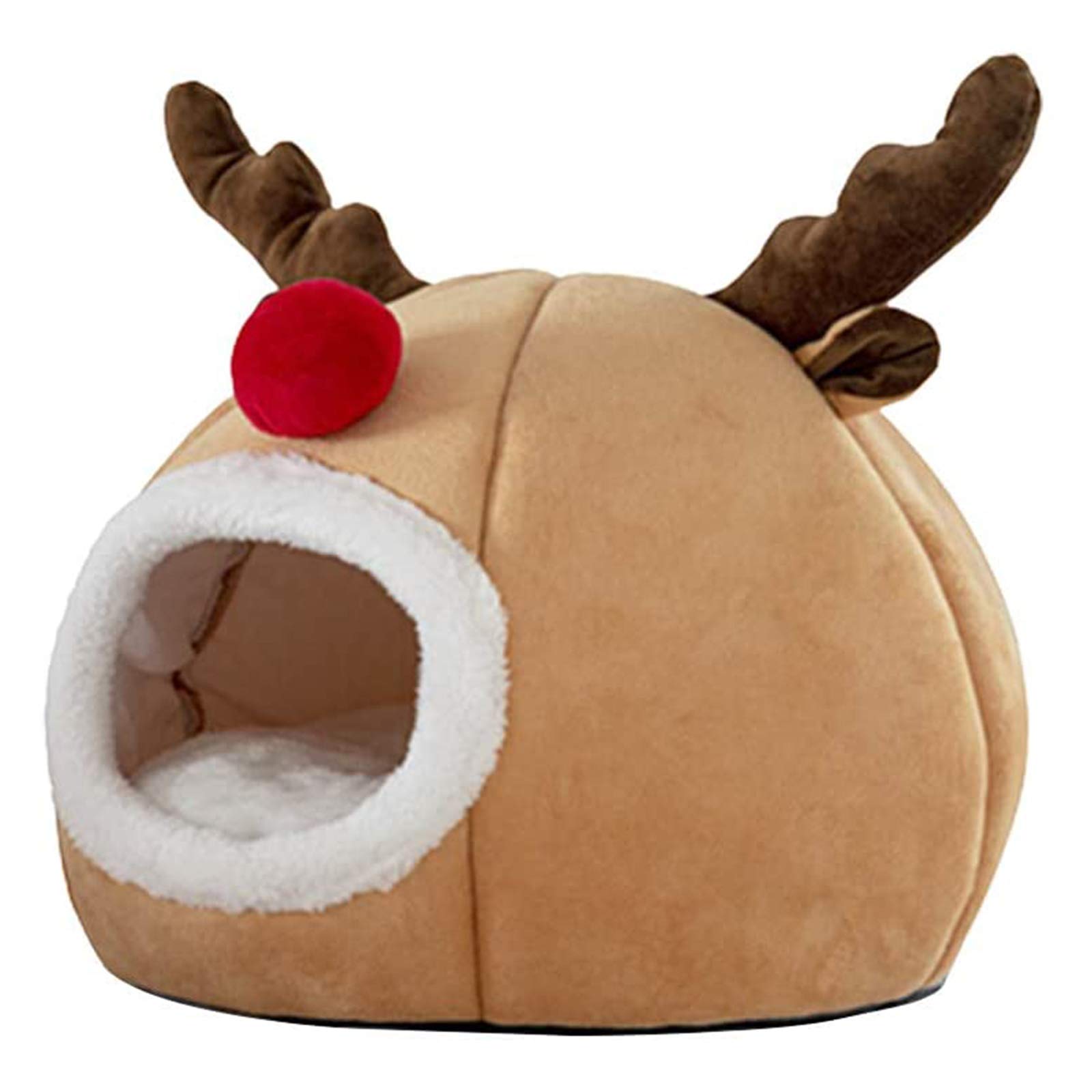 Luxury Soft Plush Cat Cave Bed for Small Dogs & Cats - Warm Cozy Pet Tent House for Puppies & Kittens | Indoor Pet Sleeping Bag for Winter, Christmas Gift for Pets