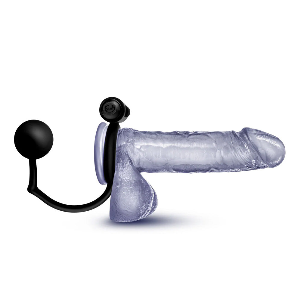 Premium Platinum Silicone Anal Ball & Vibrating Cock Ring Set - Dual Pleasure for Couples & Solo Play - Perfect for Sensual Massage, BDSM, and Intimate Exploration