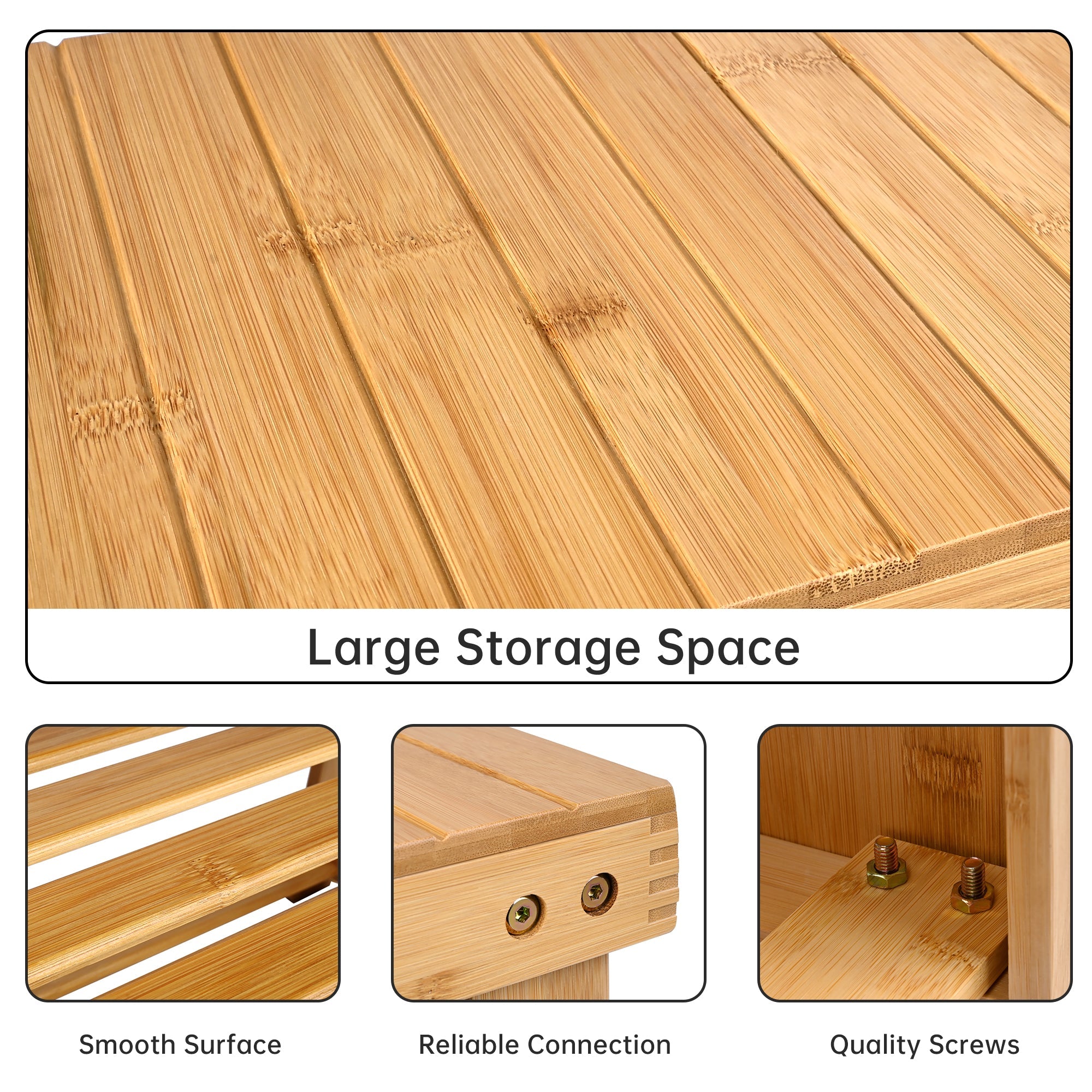 2 Tier Bamboo Shoe Rack Organizer Shelf - Space Saving Entryway Storage for Shoes & Boots - Model BSR0312 - Perfect for Small Apartments, Closets & Mudrooms