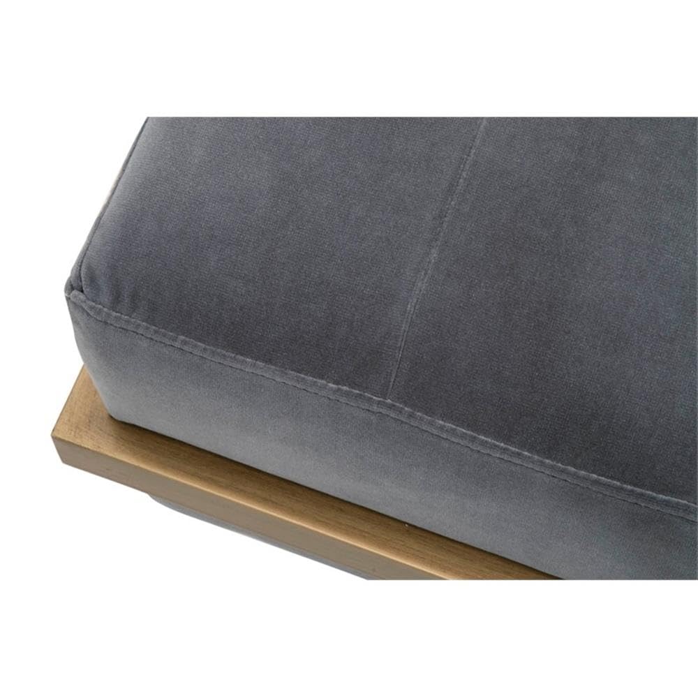 Star International Fiona Velvet Upholstered Bench in Gray - Soft Tufted Storage Ottoman for Bedroom, Living Room & Entryway