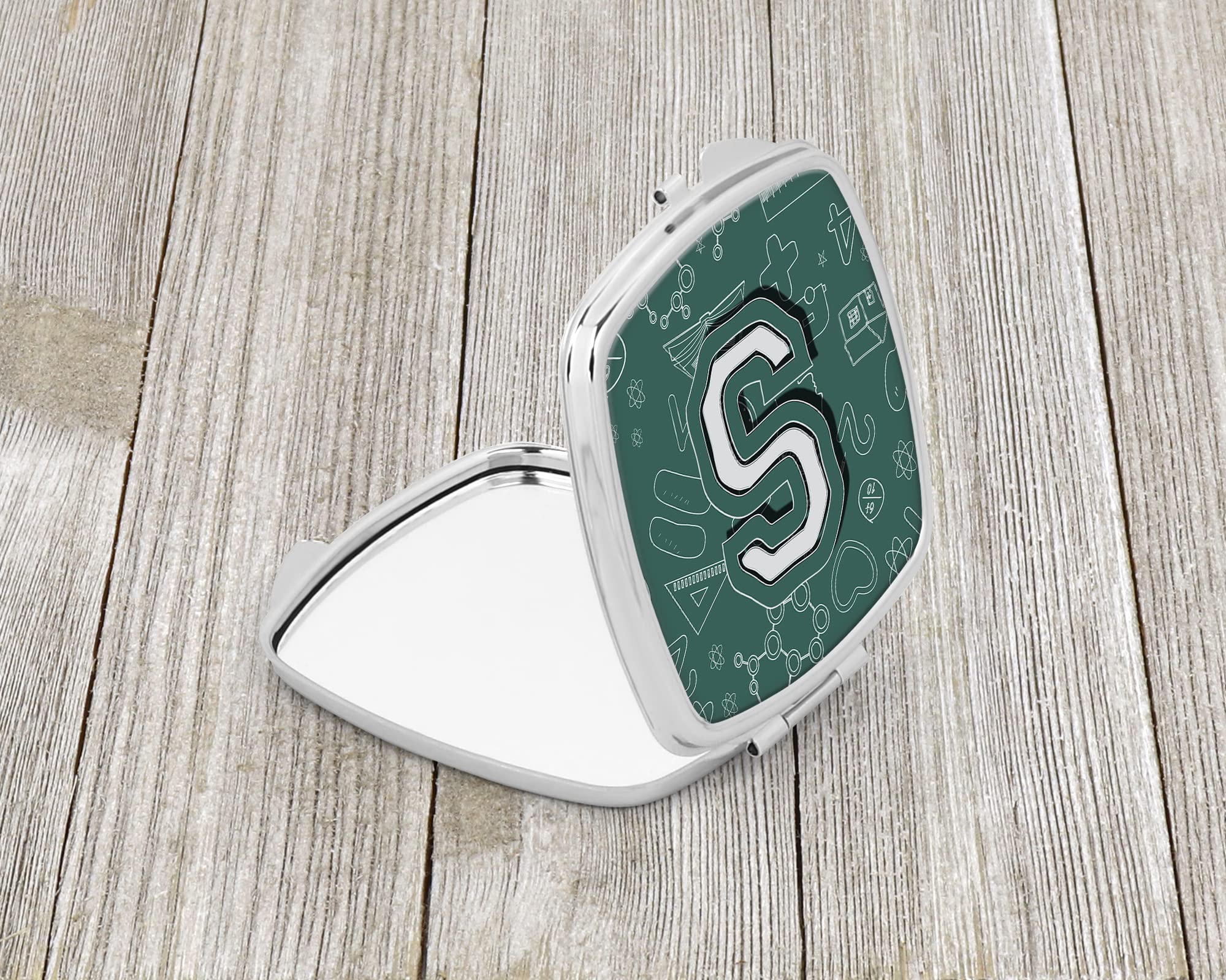 Caroline's Treasures CJ2010-SSCM Letter S Compact Mirror - Portable Folding Handheld Makeup Mirror for Women & Girls, Perfect for Back to School, Travel, Purse & Gift Giving
