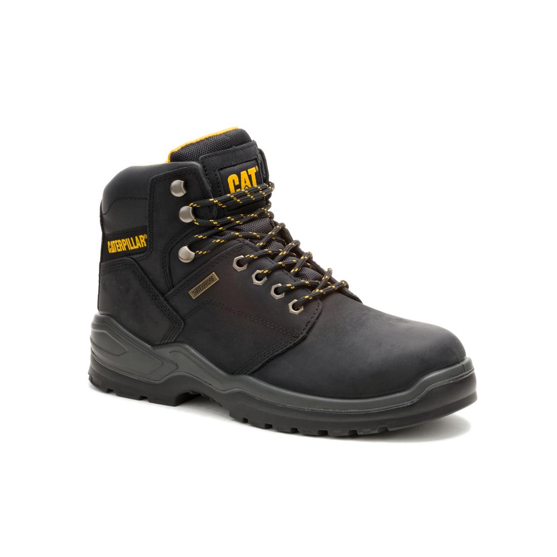 Striver Men's Waterproof Steel Toe Work Boots - Black Safety Shoes for Construction, Warehouse & Outdoor Work