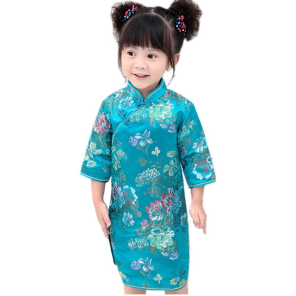 Elegant Peony Rose Qipao Cheongsam Dress for Women - Half Sleeve Chinese Traditional Wedding Dress, Princess Birthday Party Costume | Perfect for Bridal Shower, Tea Ceremony & Cultural Events